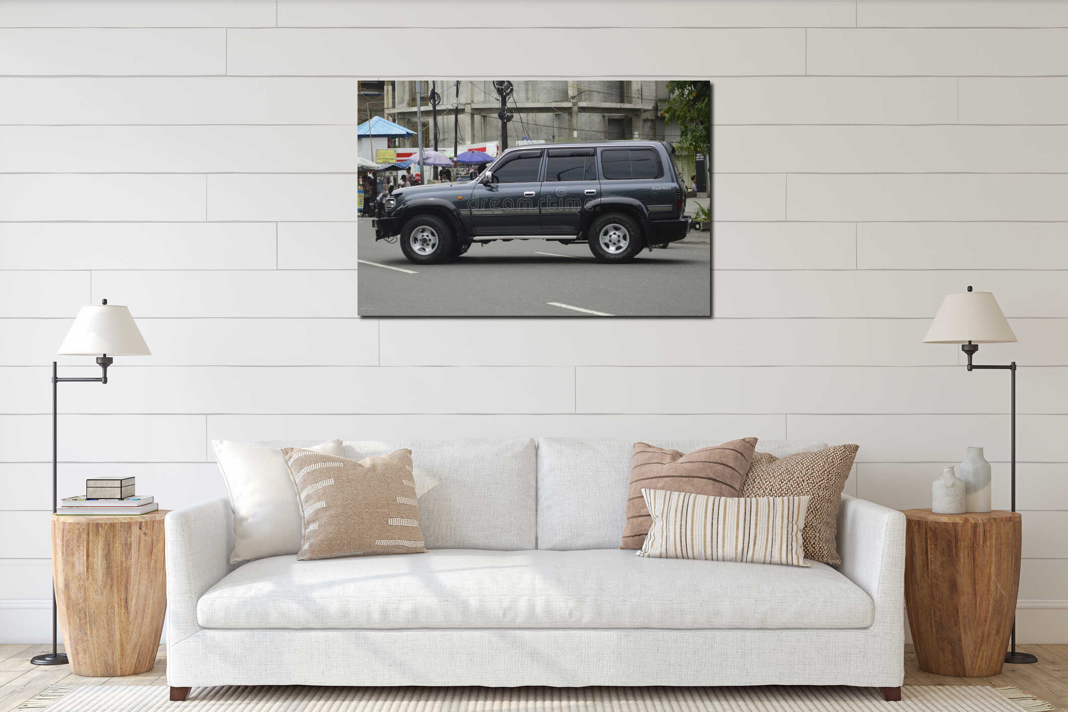 Canvas hanging interior mockup