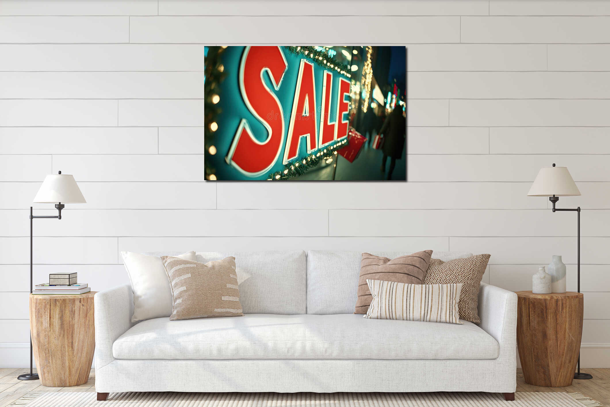 Canvas hanging interior mockup