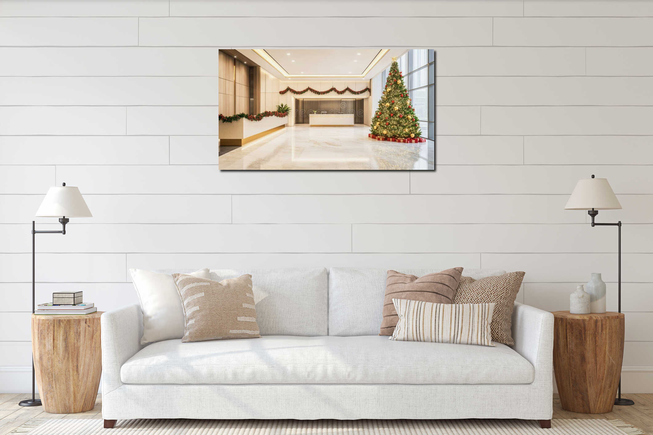 Canvas hanging interior mockup