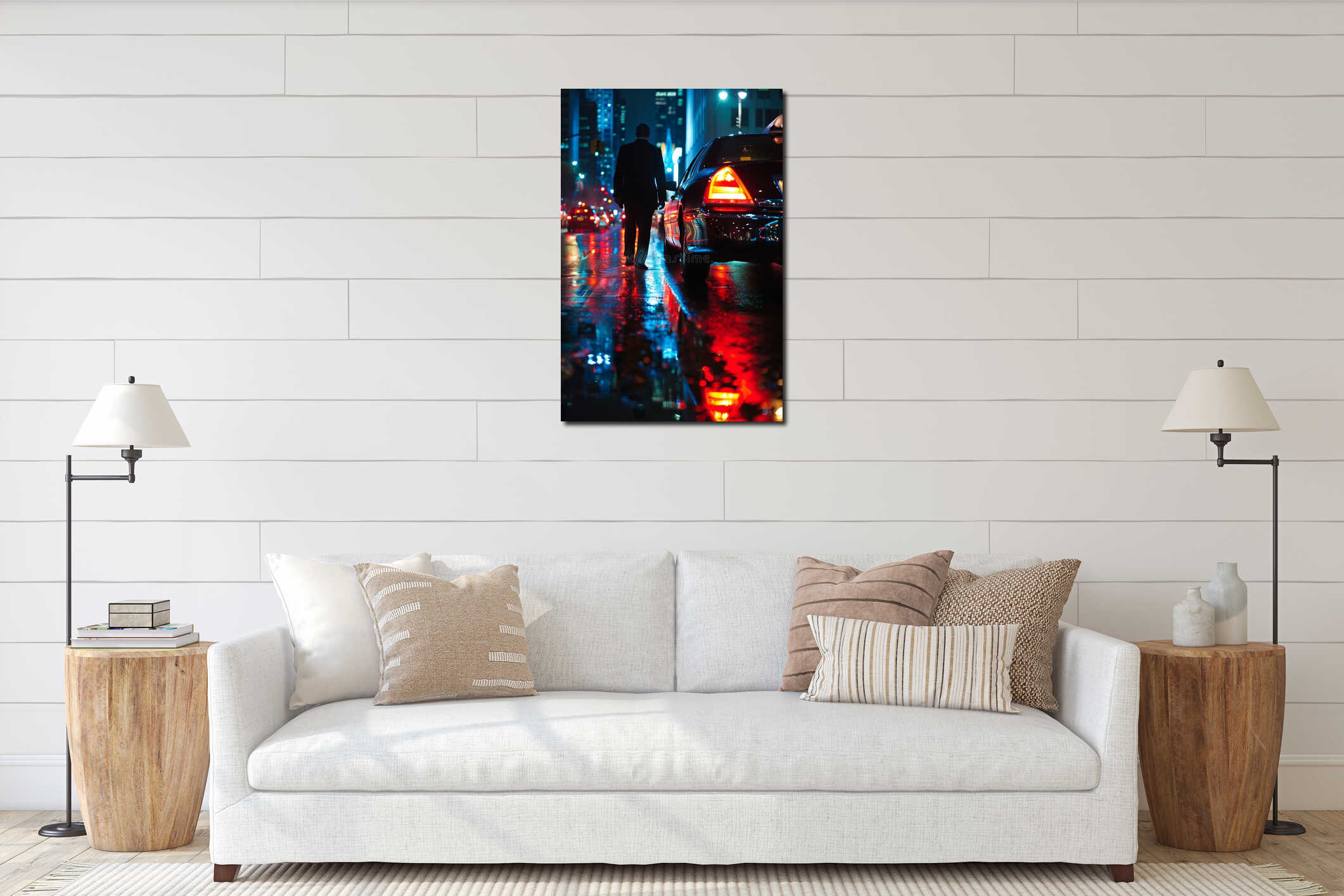 Canvas hanging interior mockup