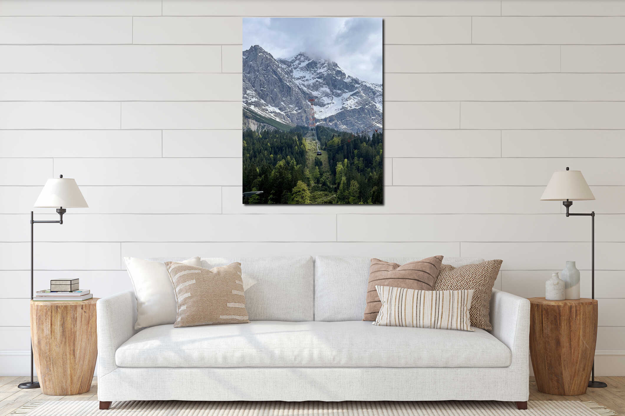 Canvas hanging interior mockup