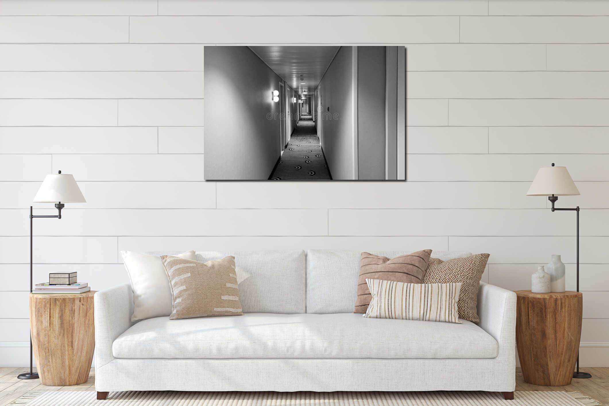 Canvas hanging interior mockup
