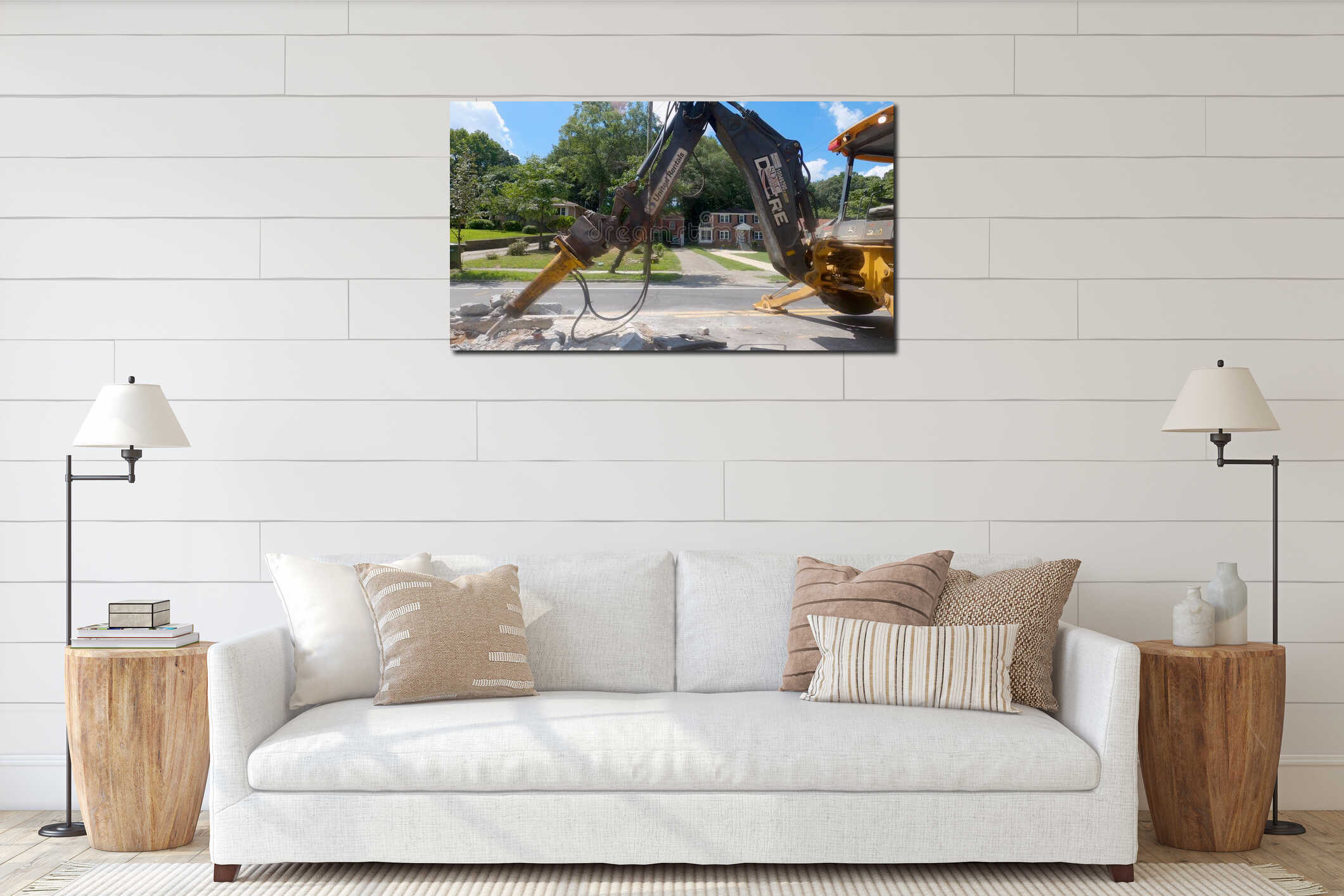 Canvas hanging interior mockup