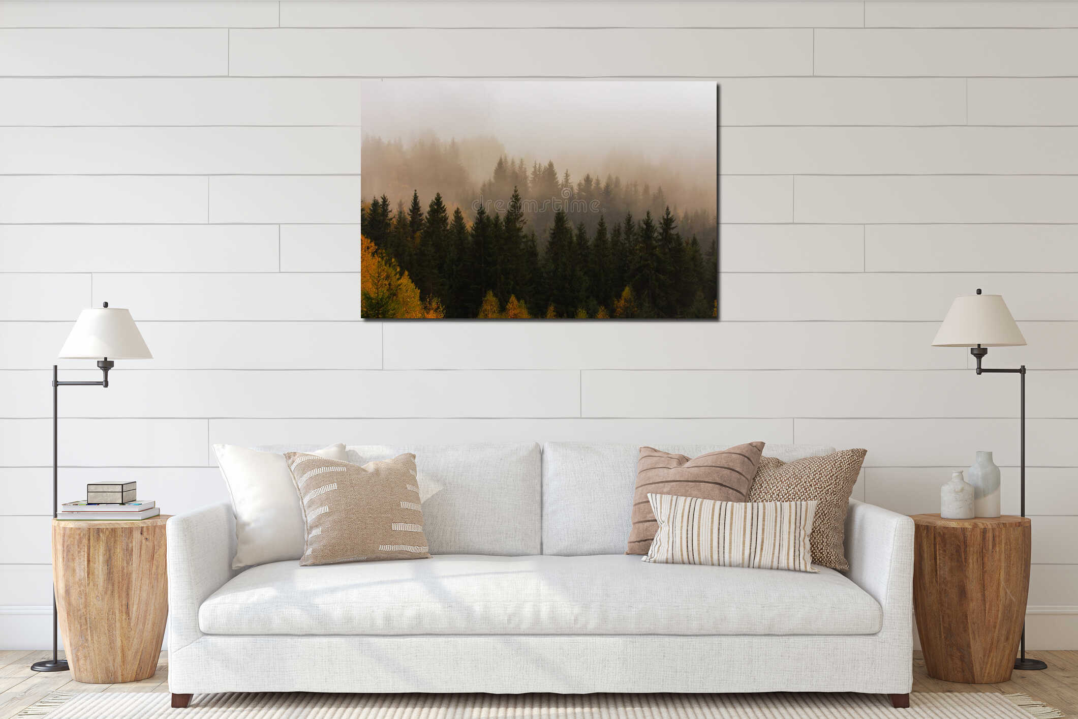 Canvas hanging interior mockup