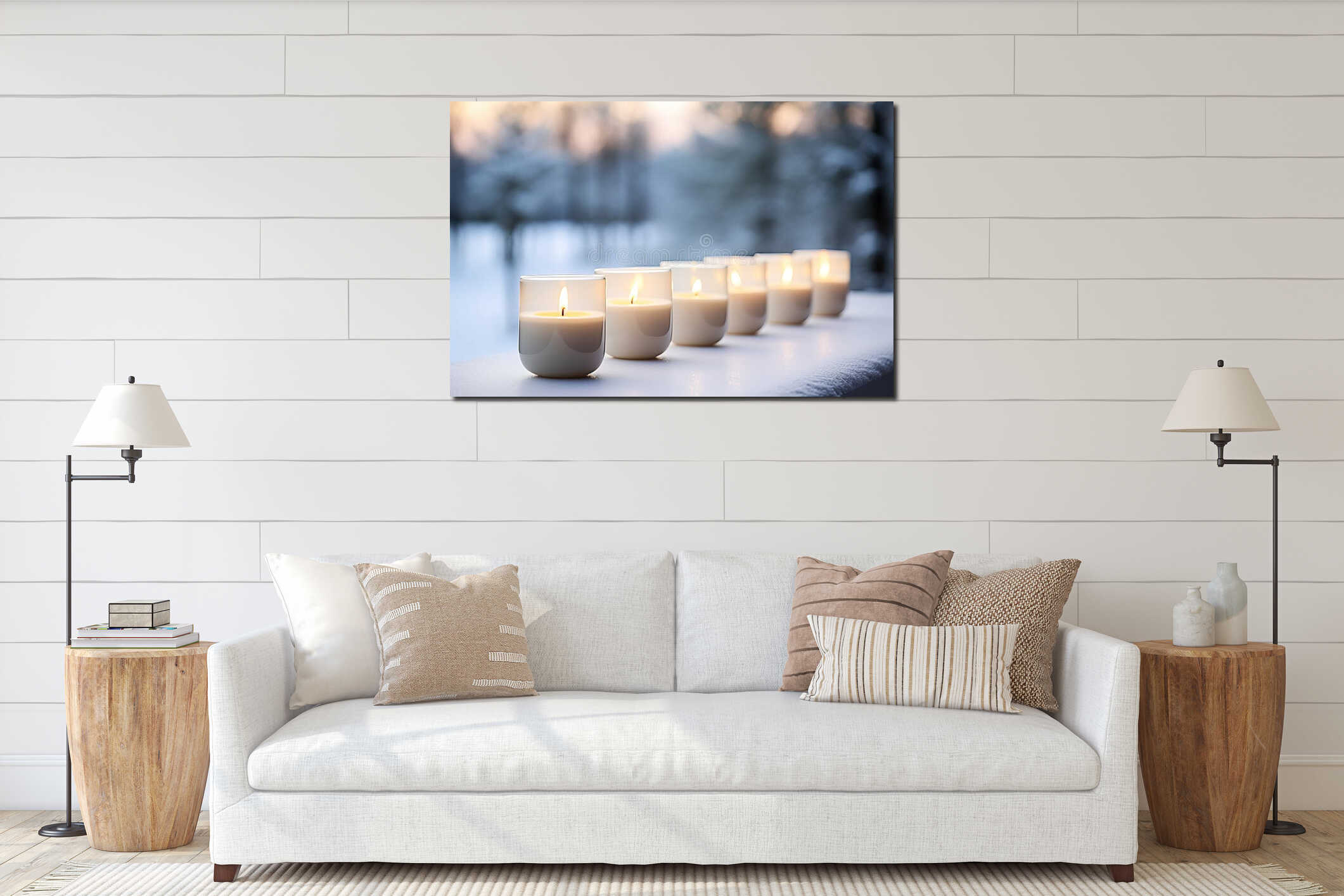 Canvas hanging interior mockup