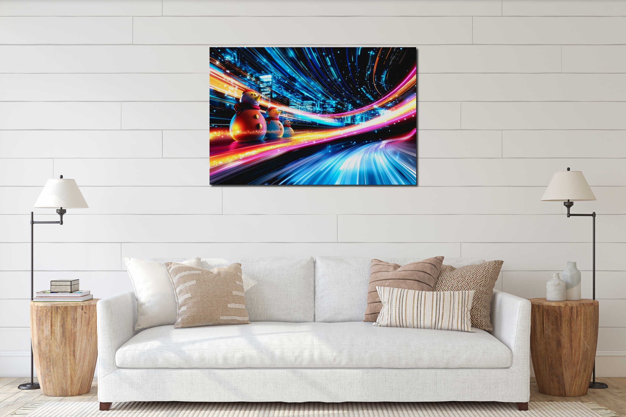 Canvas hanging interior mockup