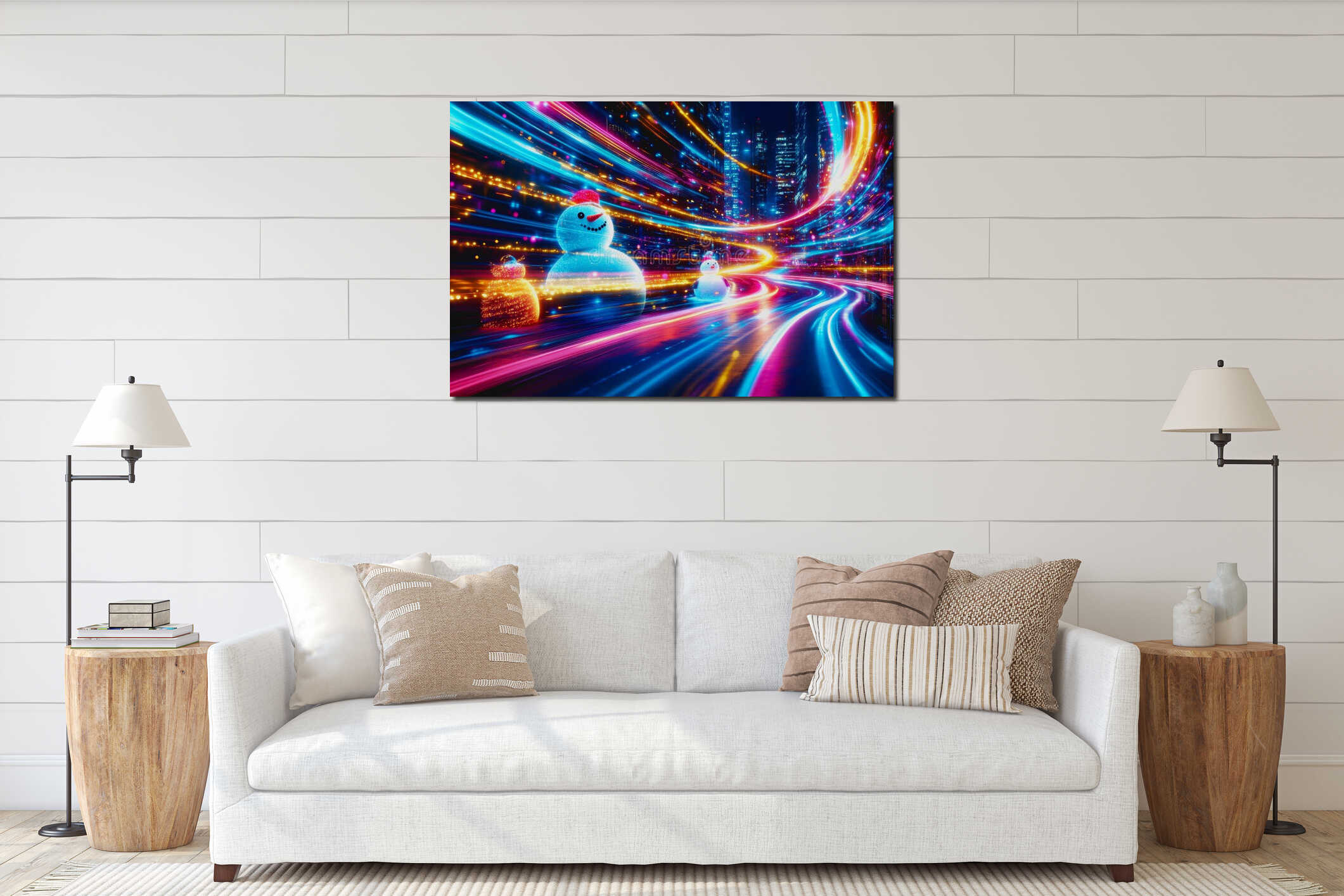 Canvas hanging interior mockup