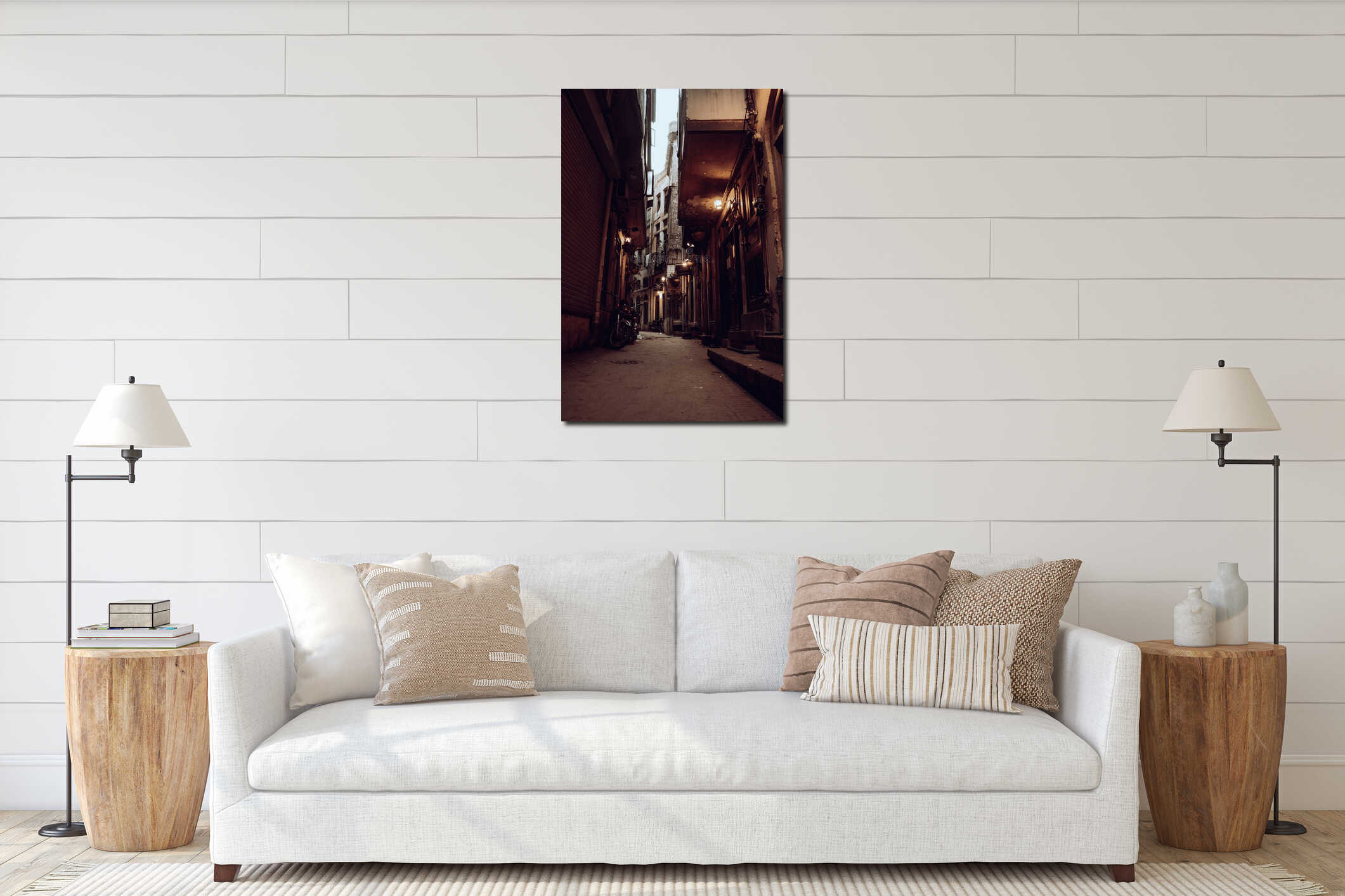 Canvas hanging interior mockup