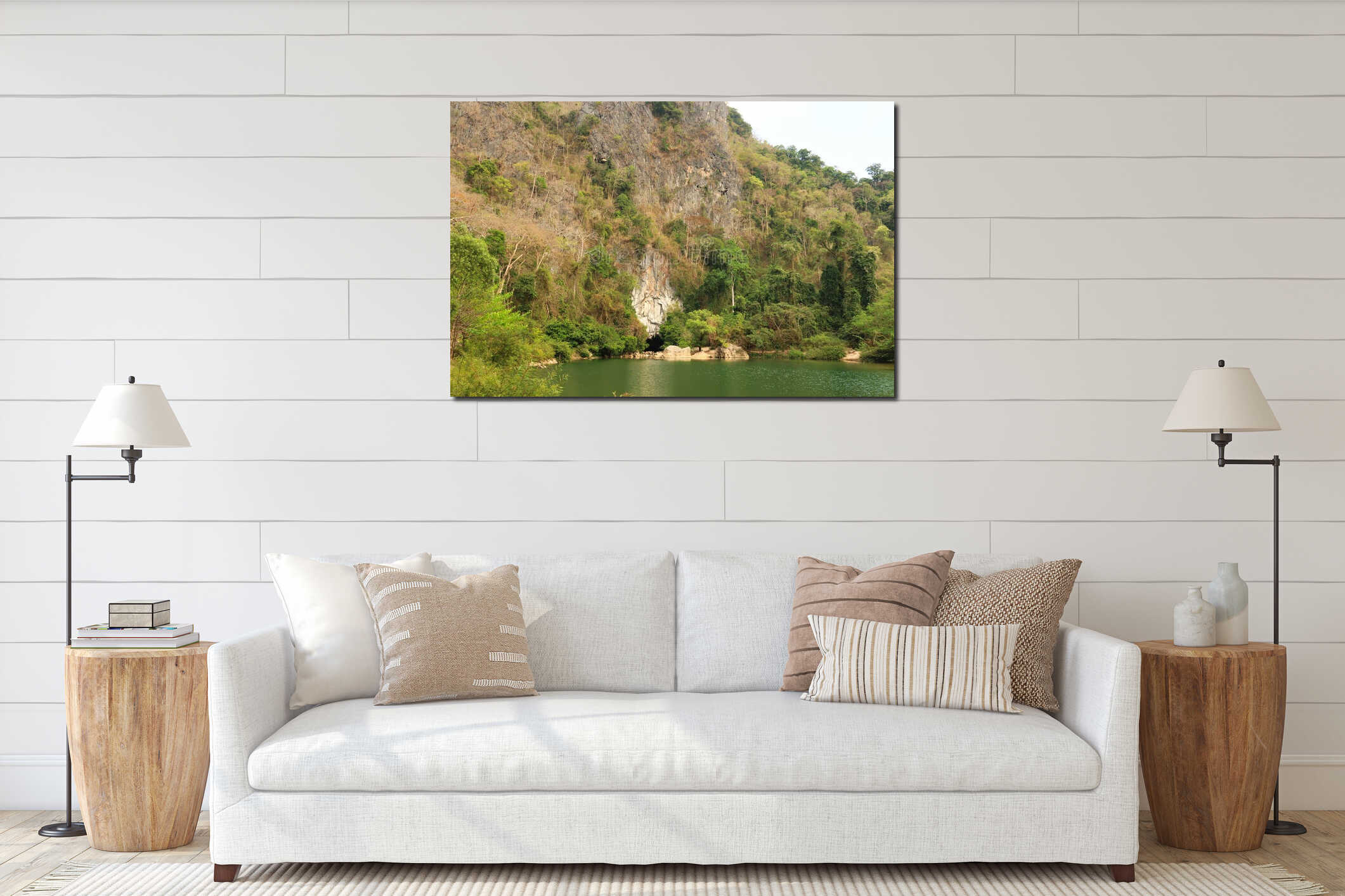 Canvas hanging interior mockup
