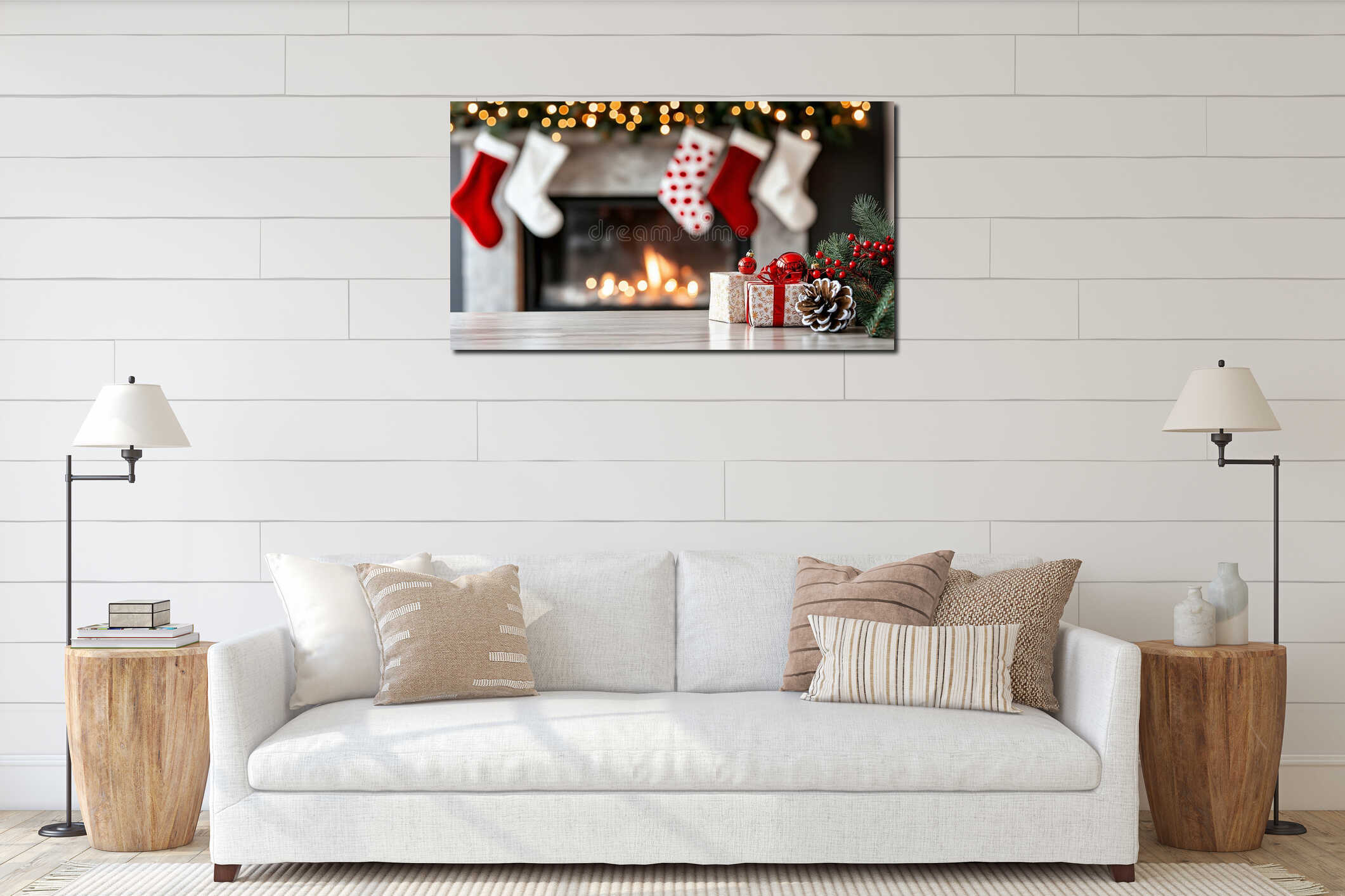 Canvas hanging interior mockup
