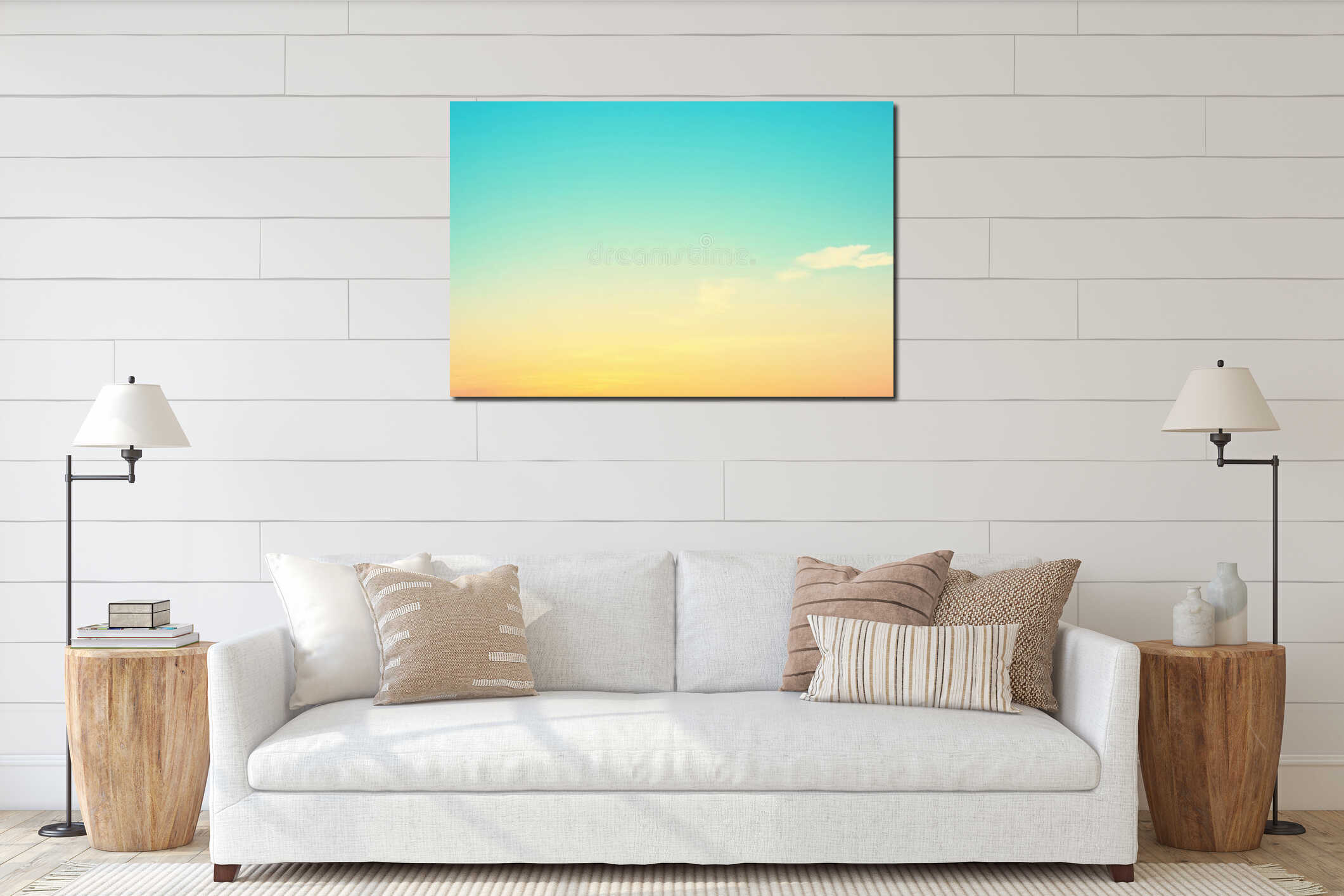 Canvas hanging interior mockup