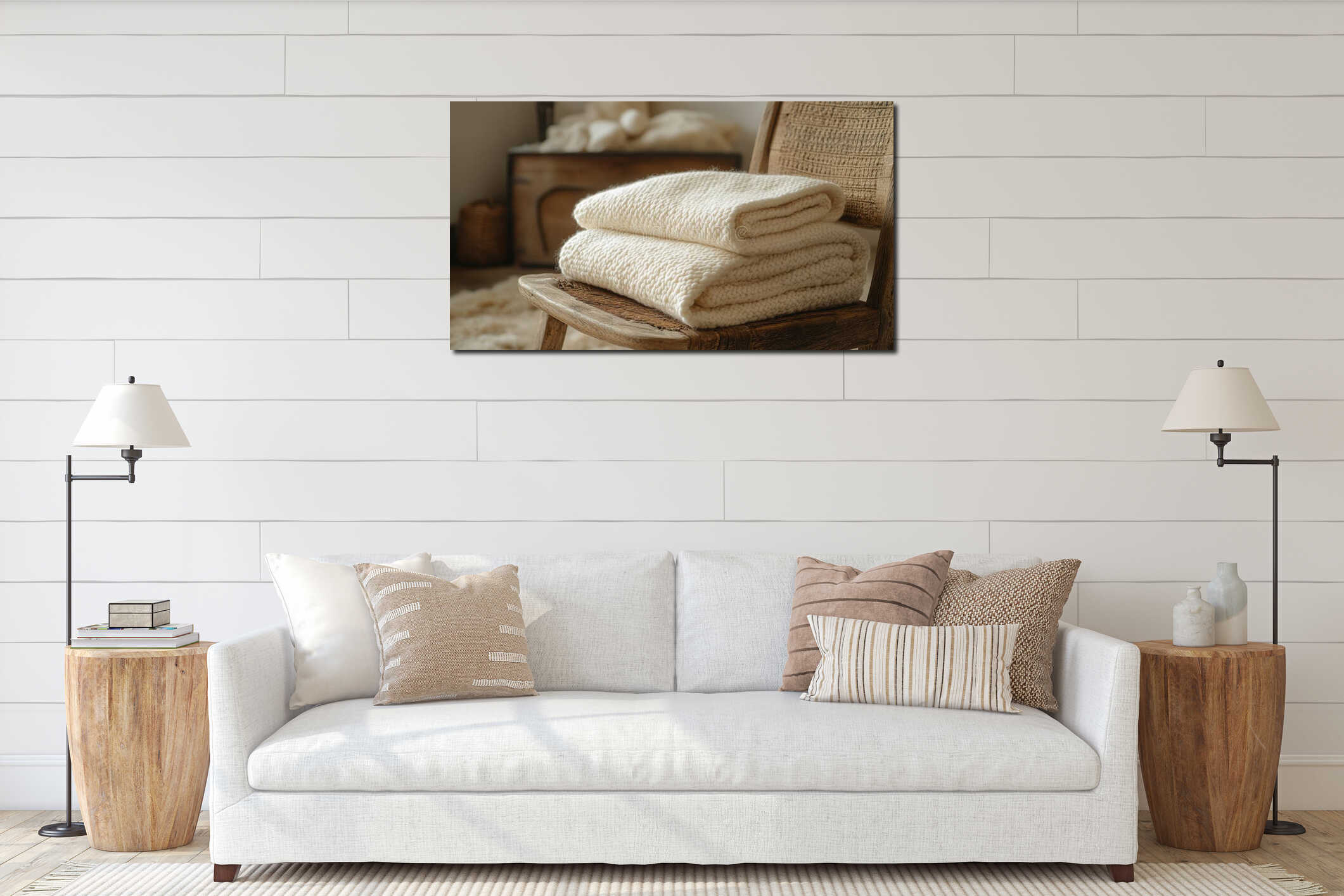 Canvas hanging interior mockup