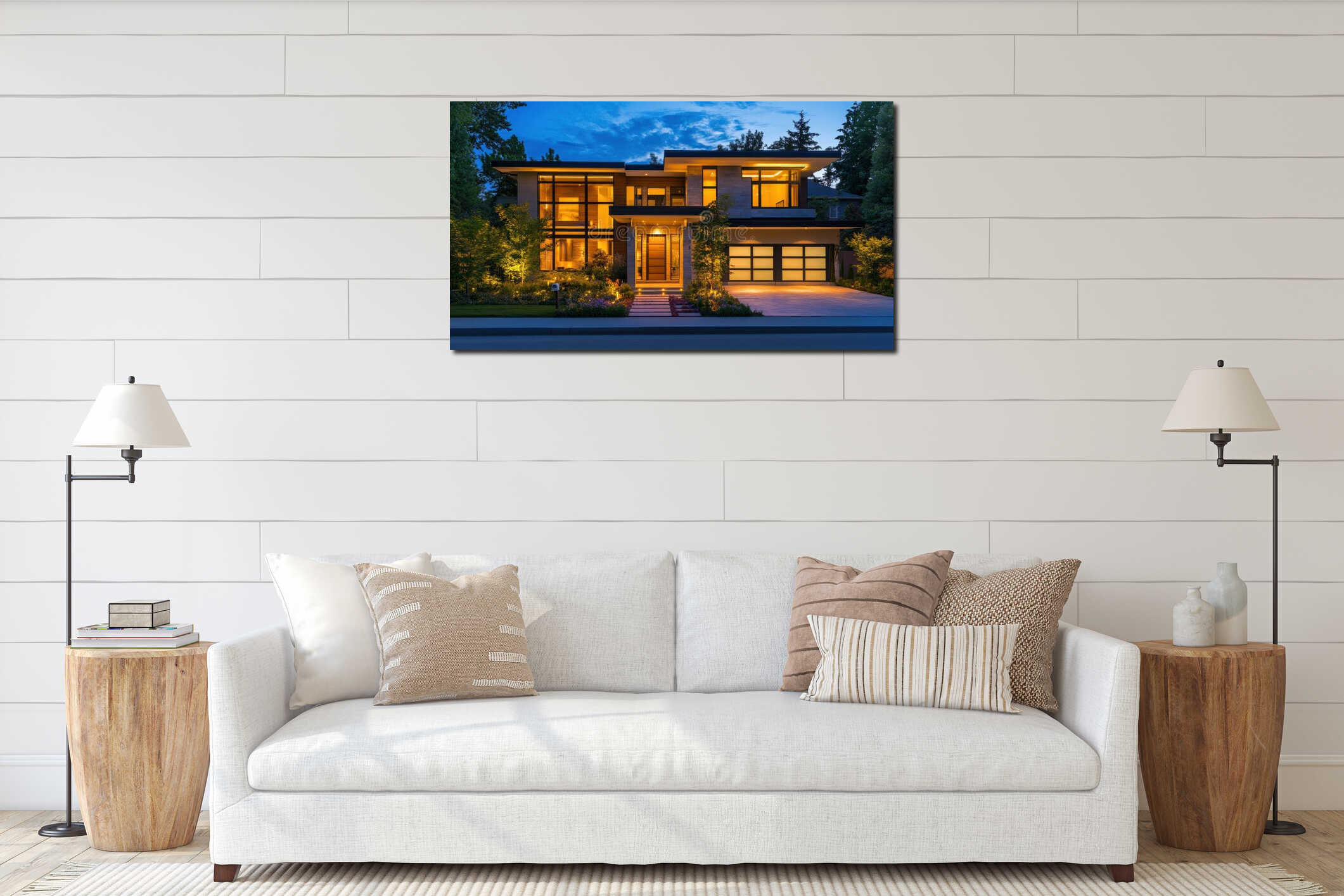Canvas hanging interior mockup