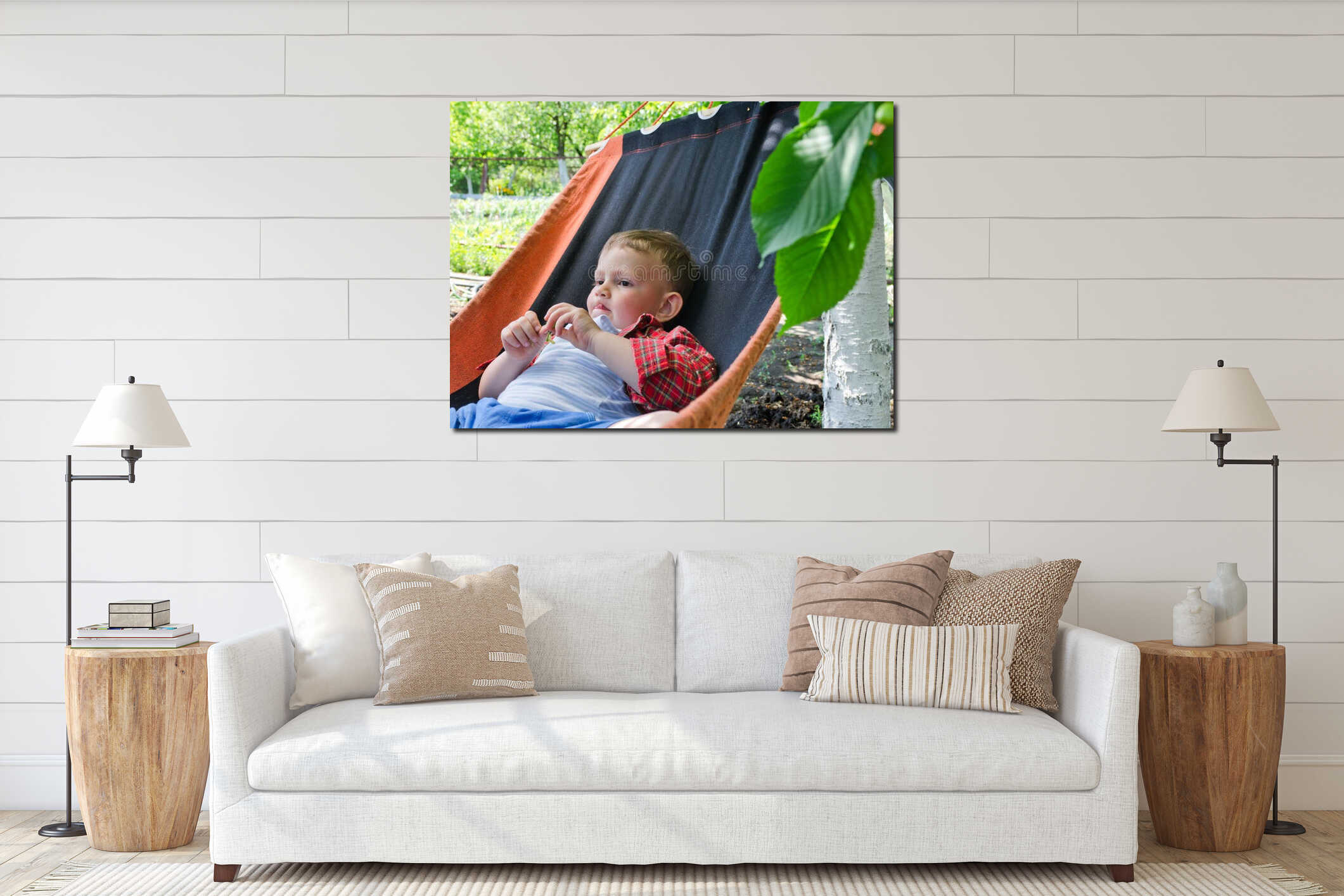 Canvas hanging interior mockup