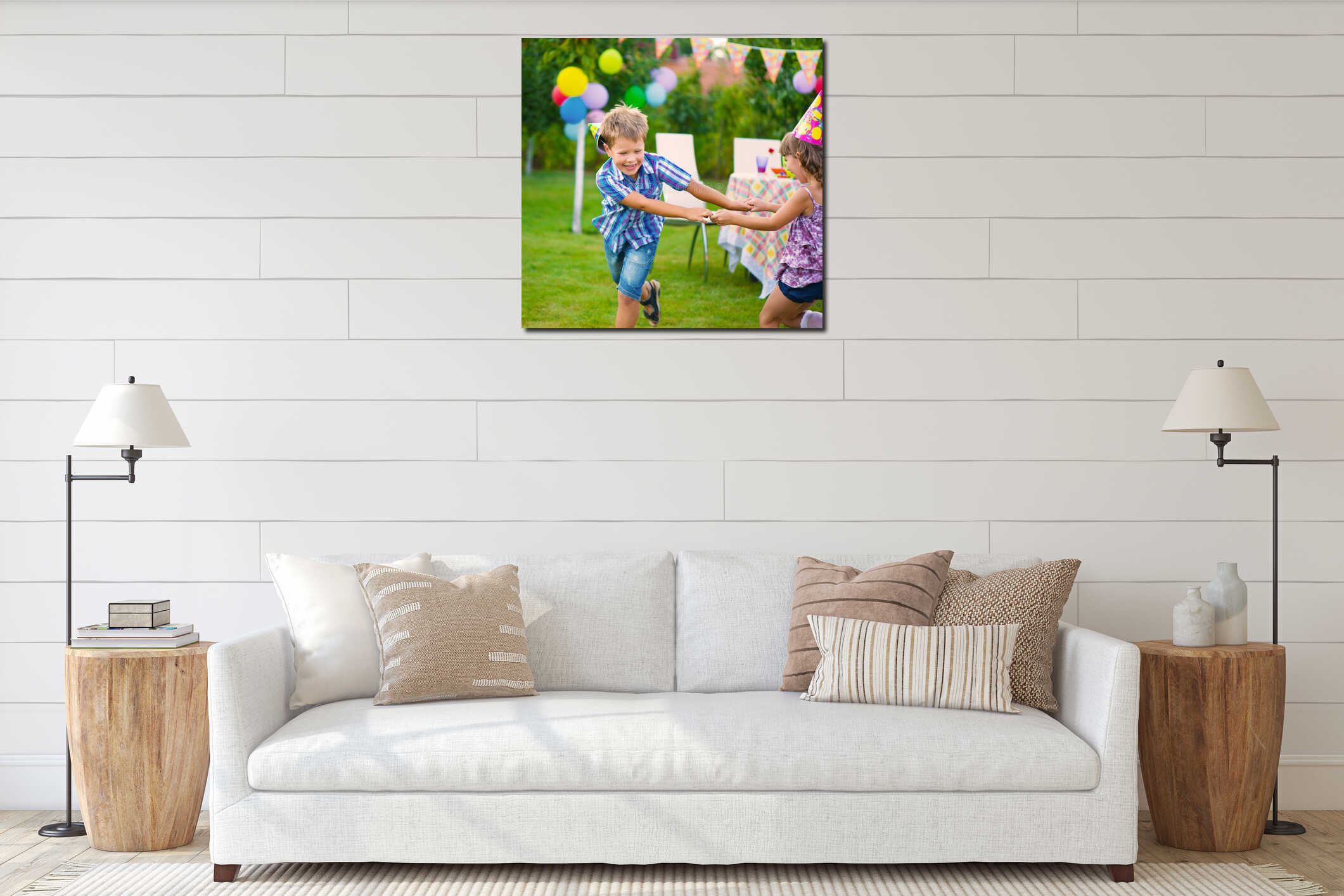 Canvas hanging interior mockup