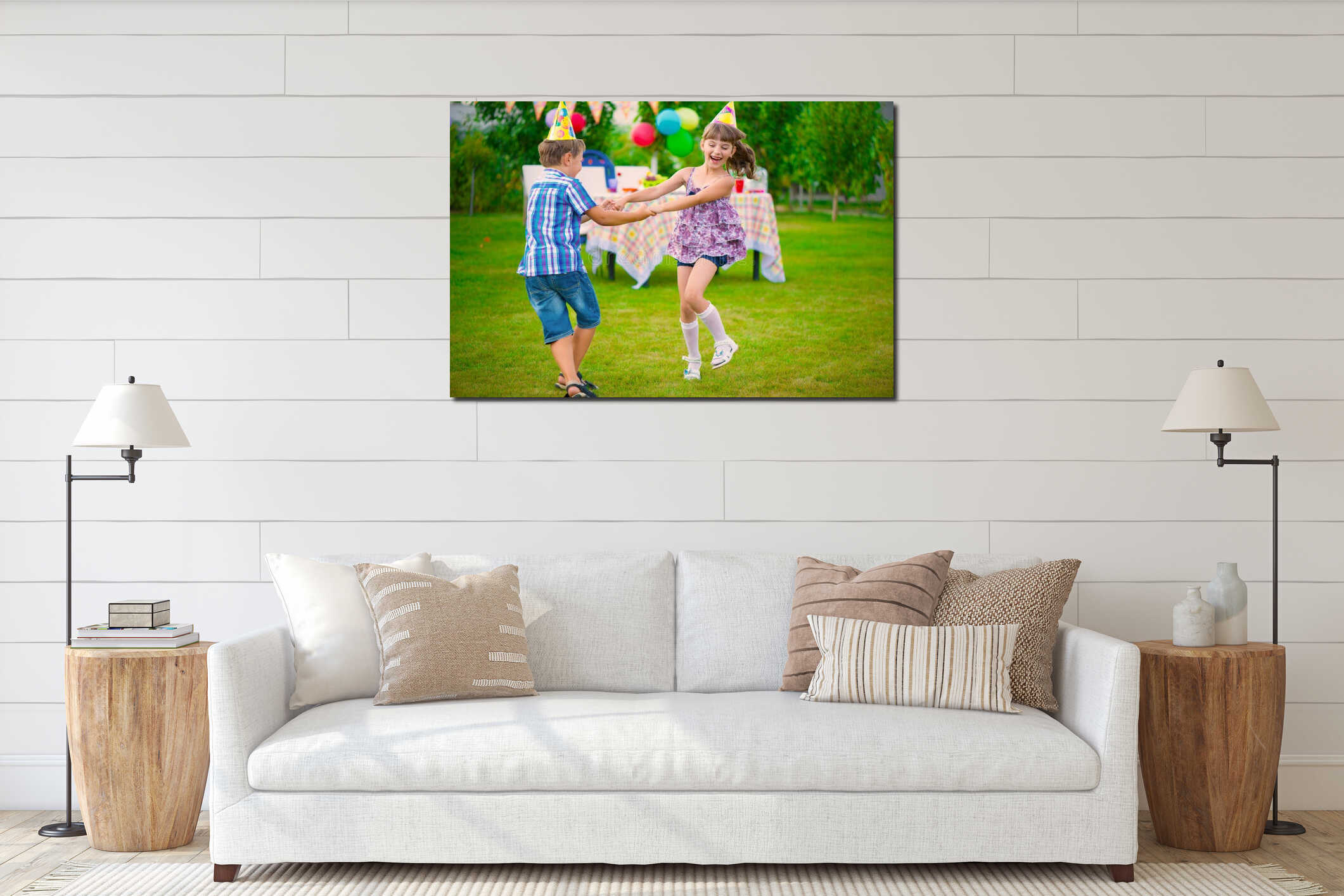 Canvas hanging interior mockup