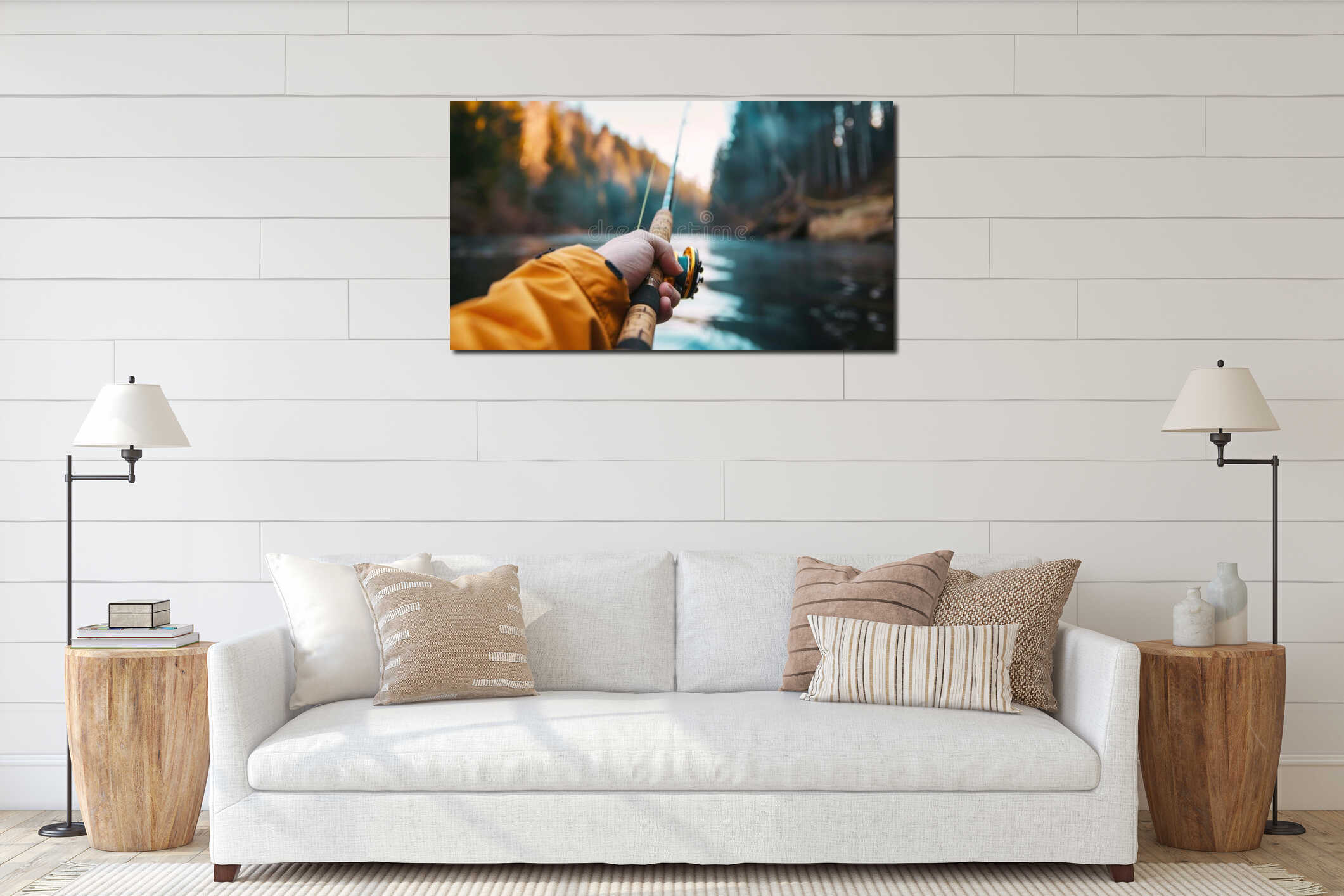 Canvas hanging interior mockup