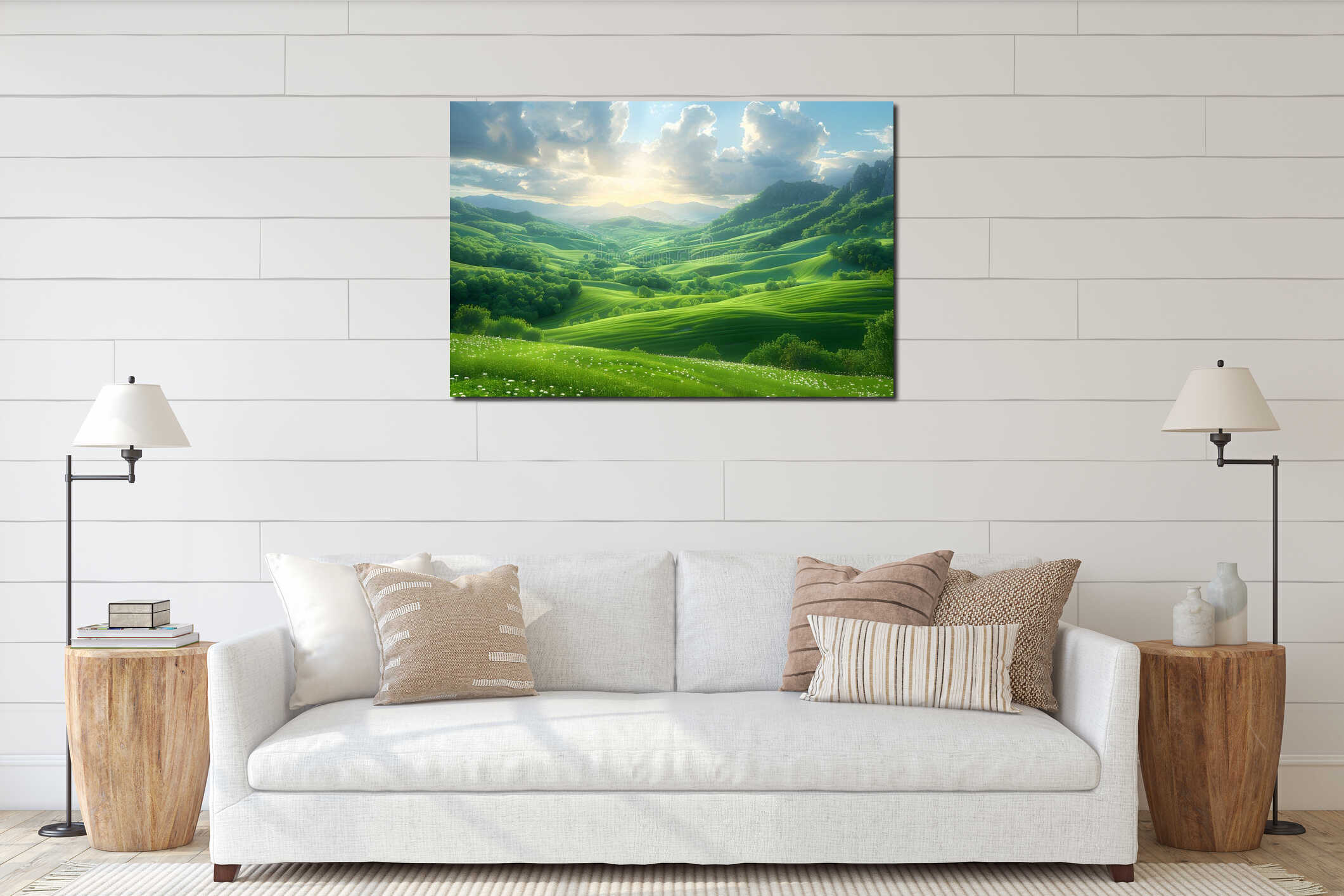 Canvas hanging interior mockup