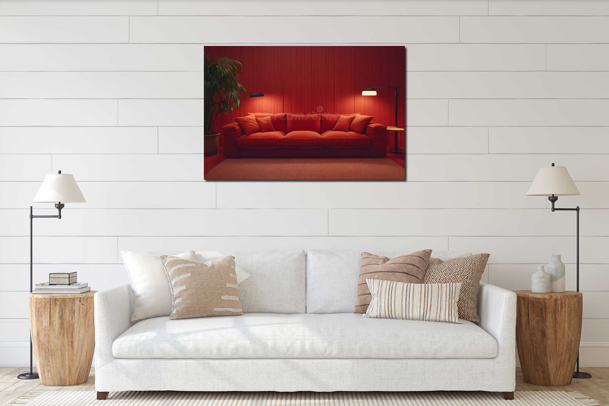Canvas hanging interior mockup