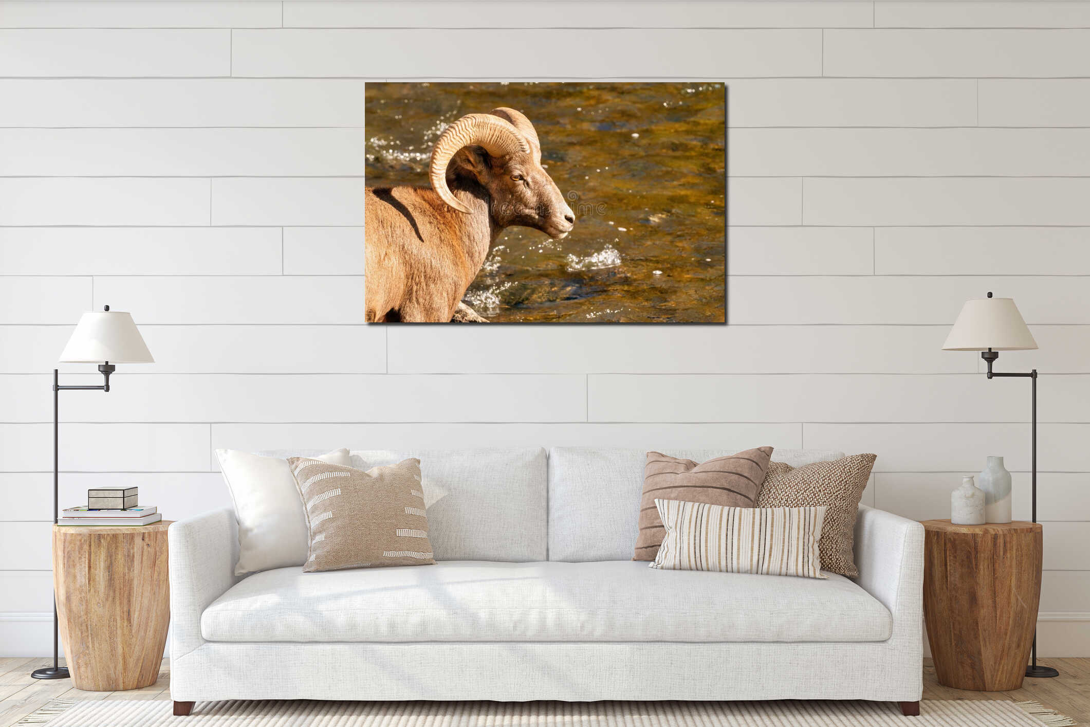 Canvas hanging interior mockup