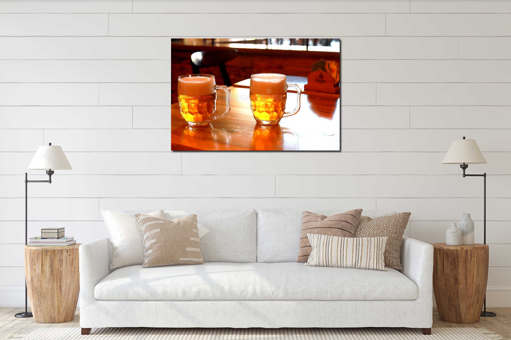 Canvas hanging interior mockup