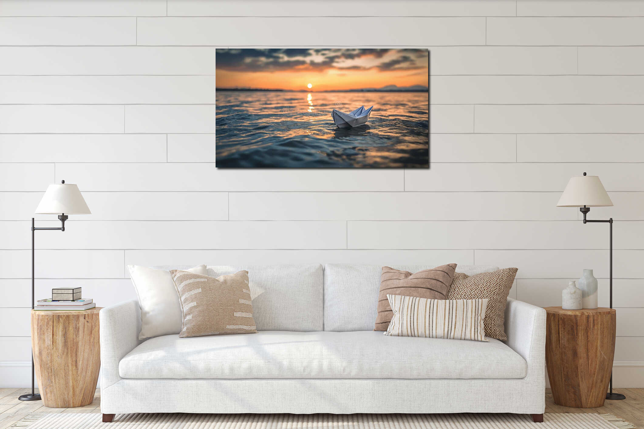 Canvas hanging interior mockup