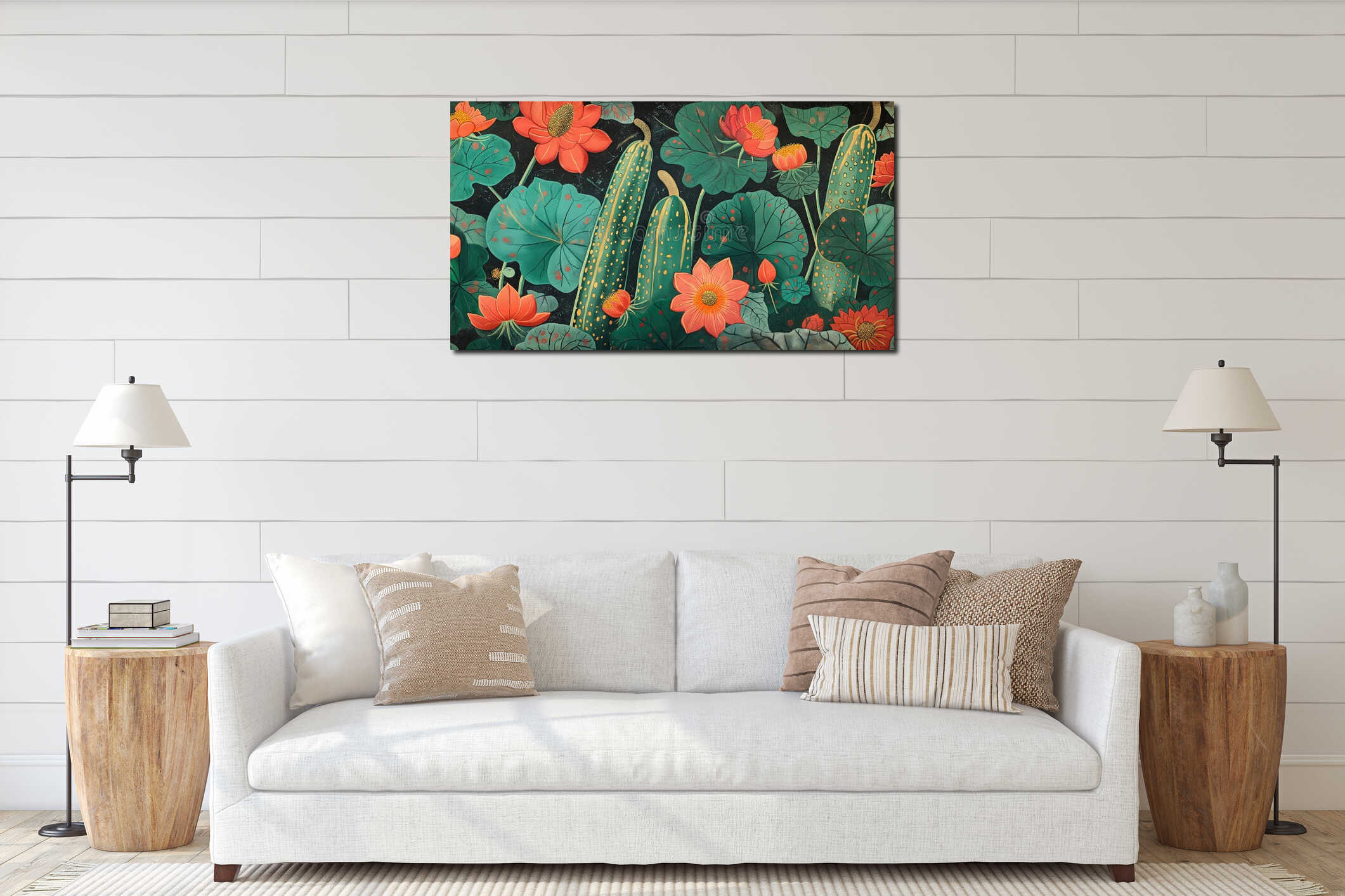 Canvas hanging interior mockup