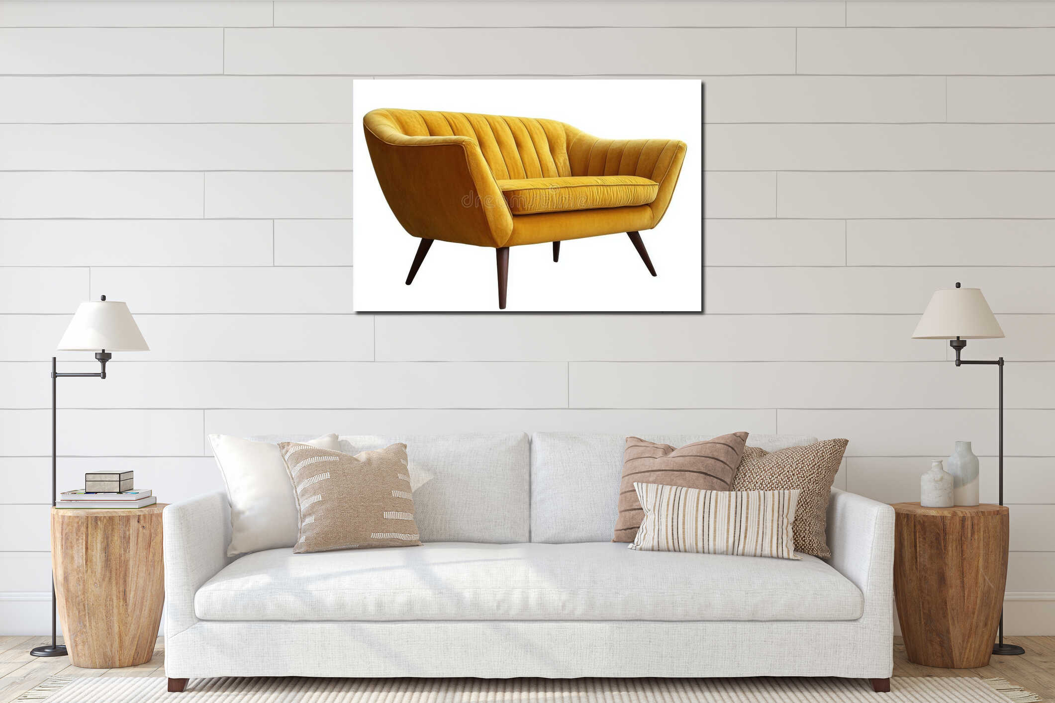 Canvas hanging interior mockup