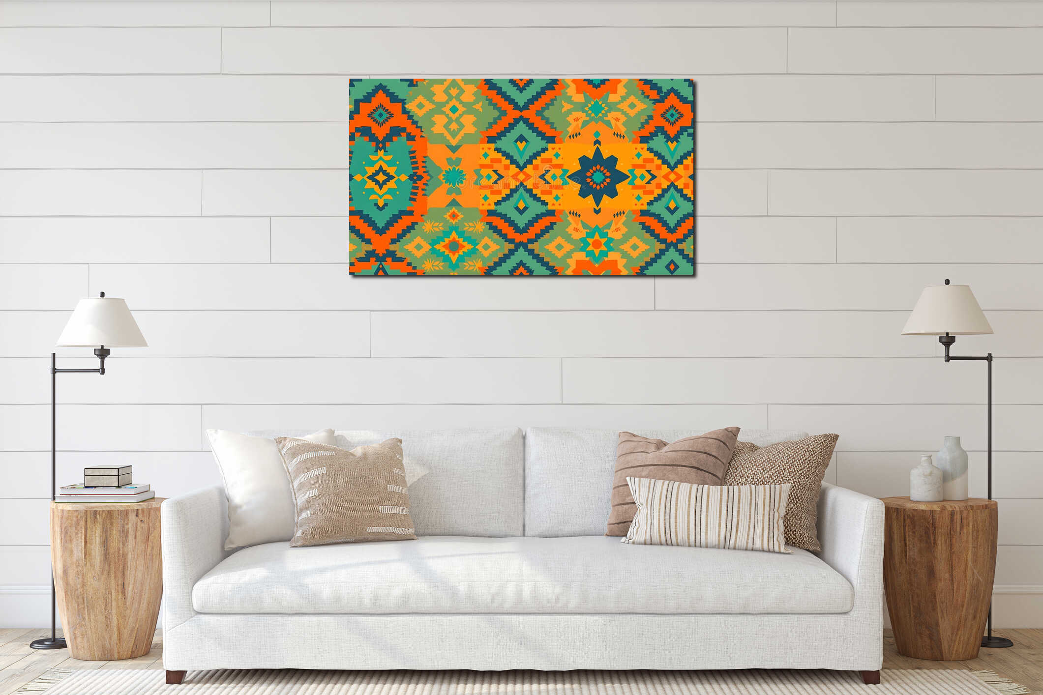 Canvas hanging interior mockup