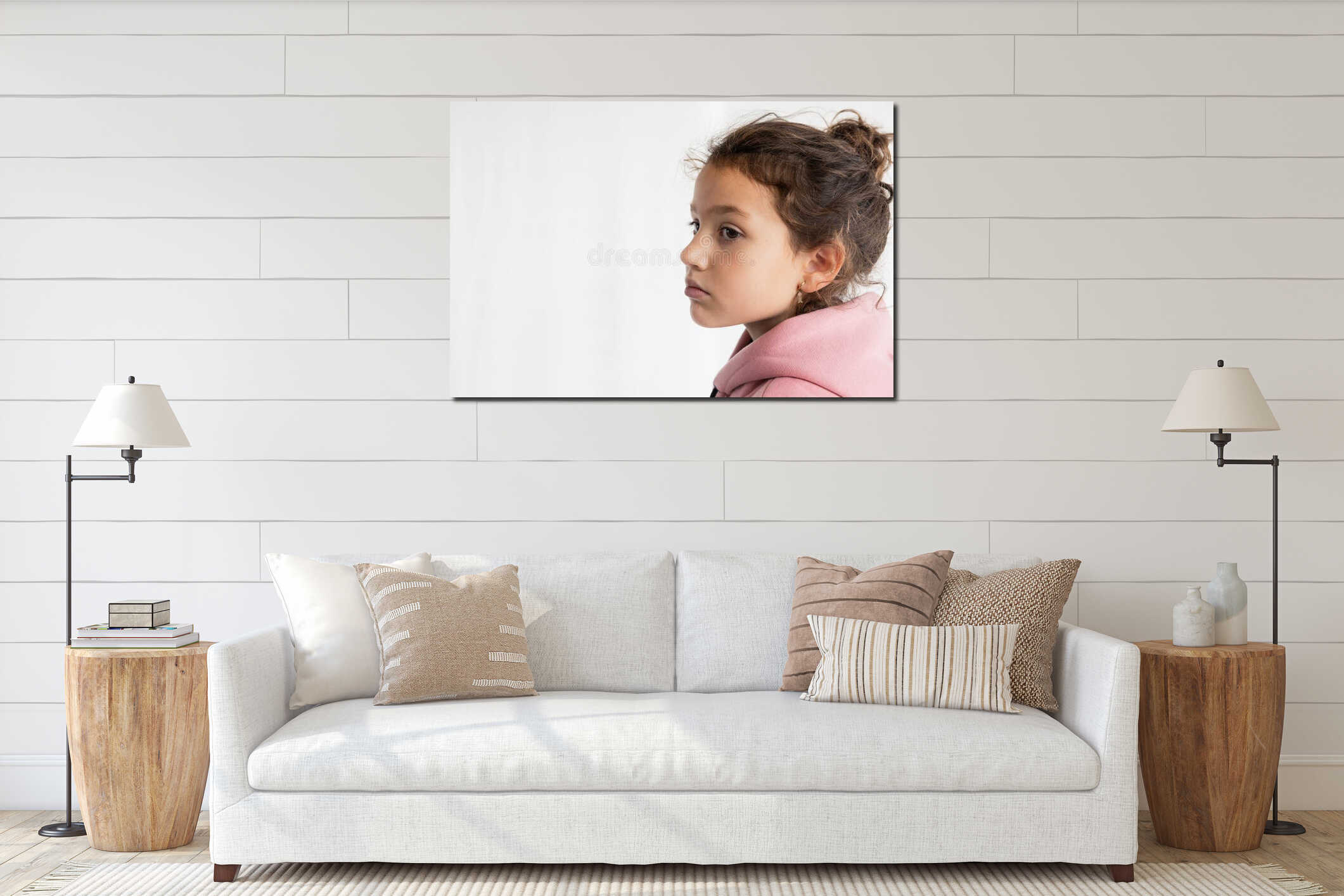 Canvas hanging interior mockup