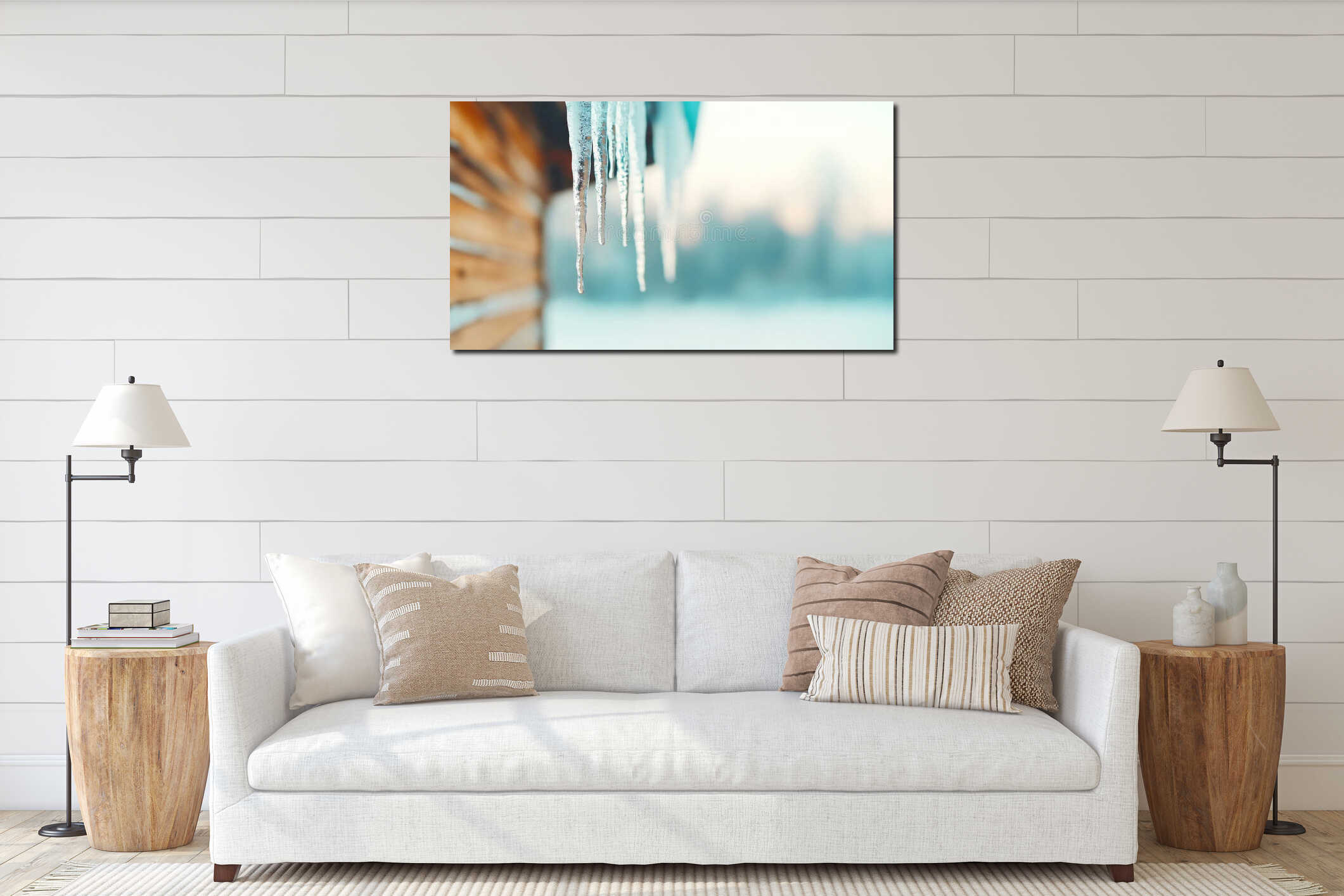 Canvas hanging interior mockup
