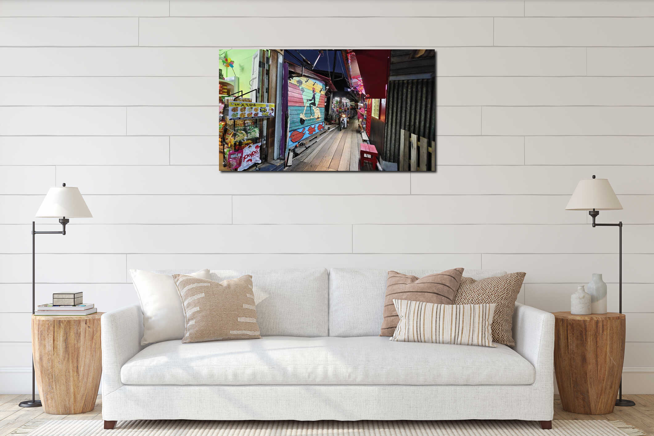 Canvas hanging interior mockup