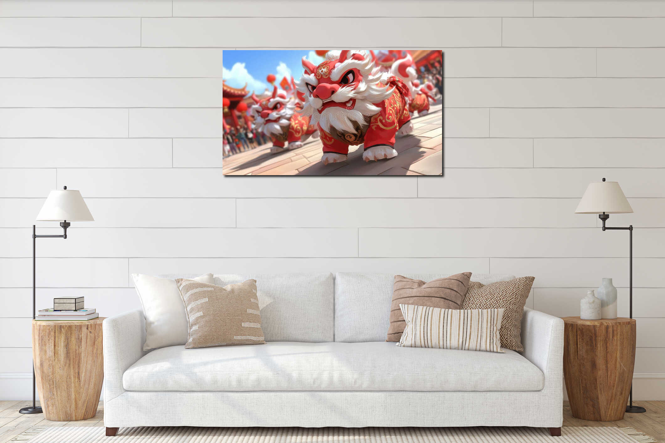 Canvas hanging interior mockup