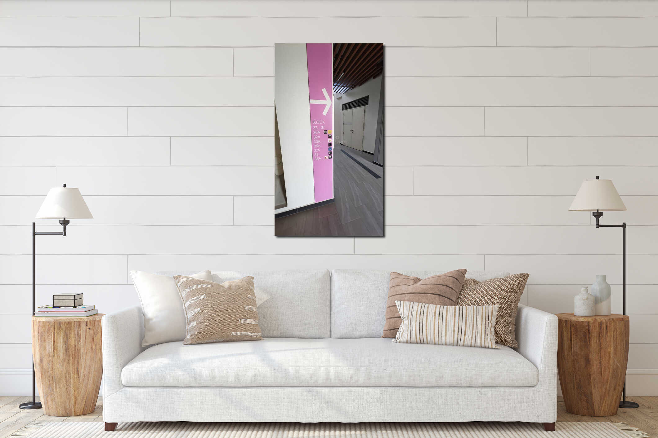 Canvas hanging interior mockup