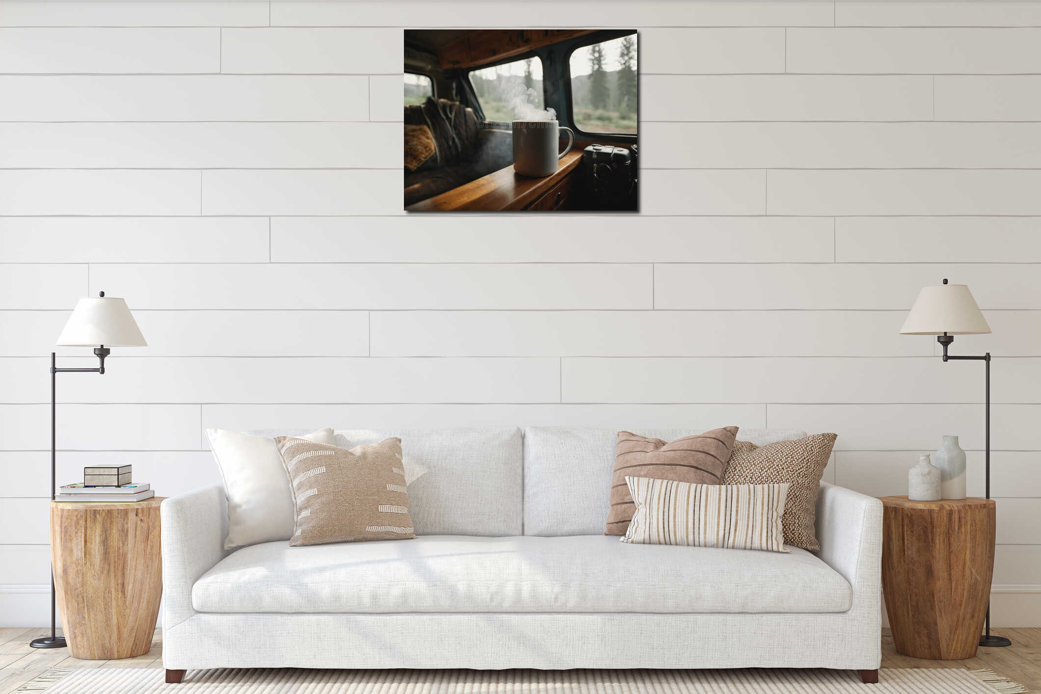 Canvas hanging interior mockup