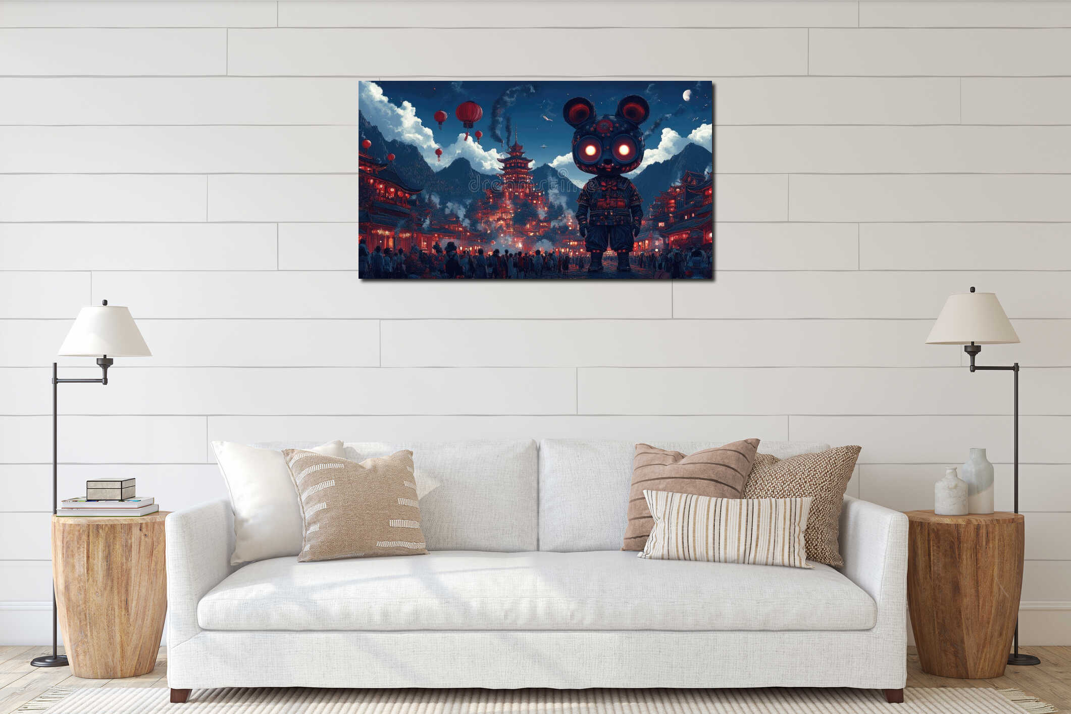 Canvas hanging interior mockup