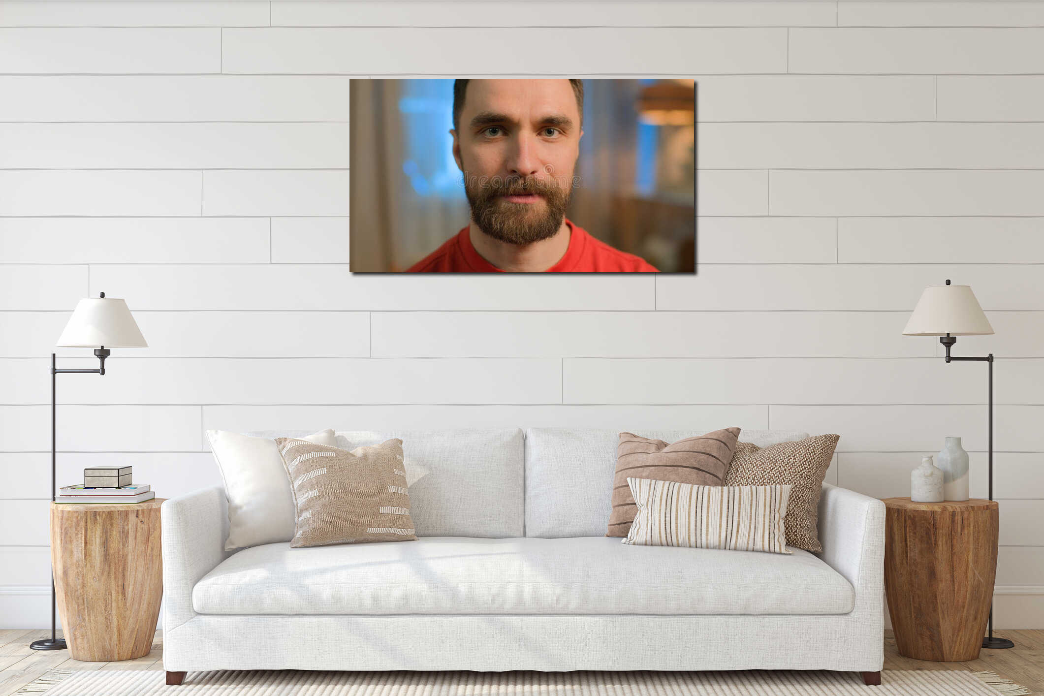 Canvas hanging interior mockup