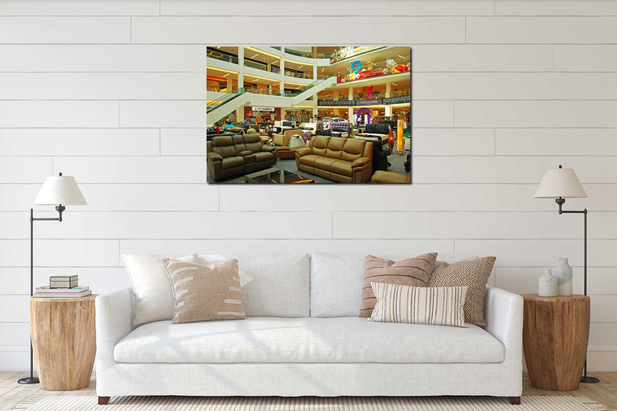 Canvas hanging interior mockup