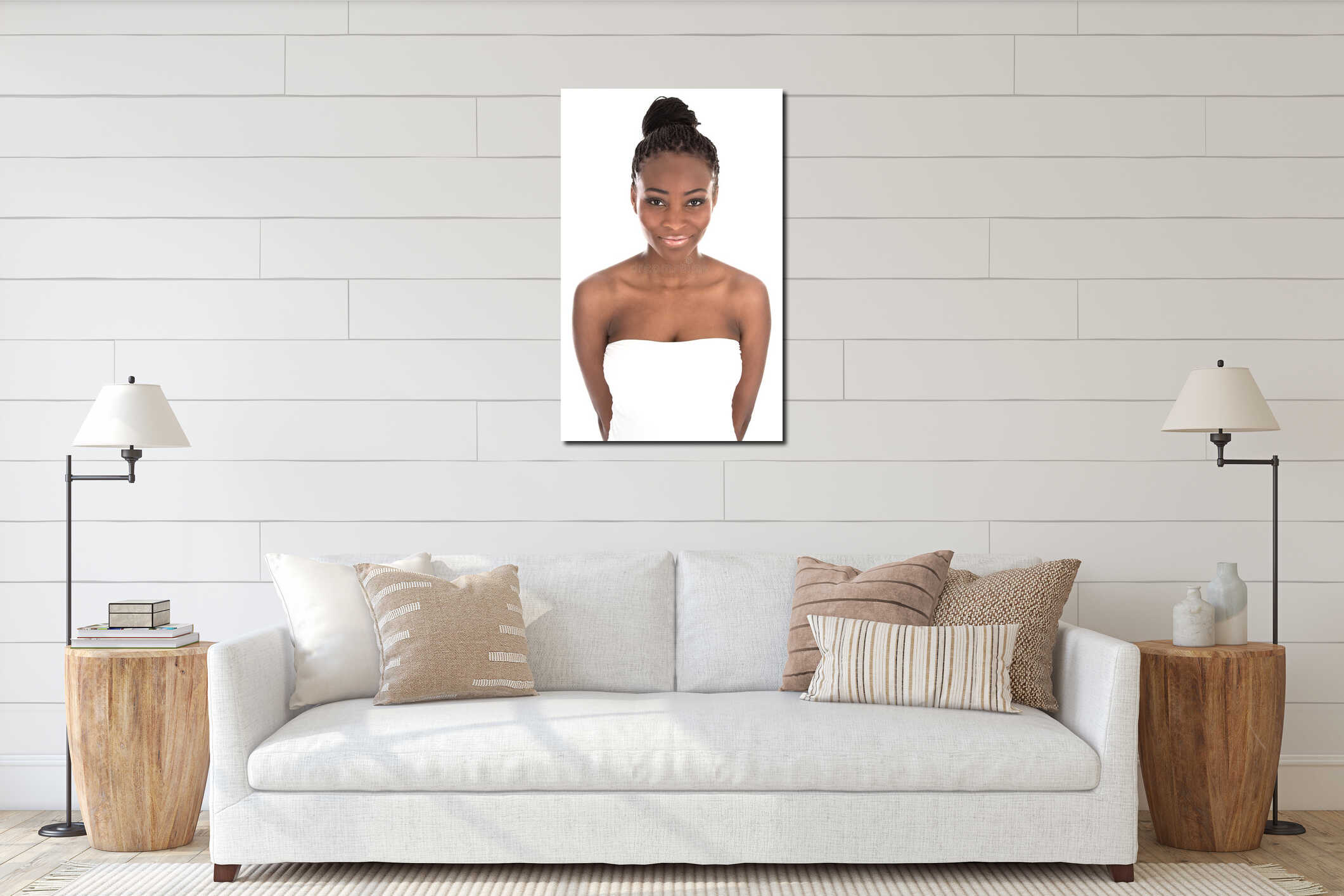 Canvas hanging interior mockup