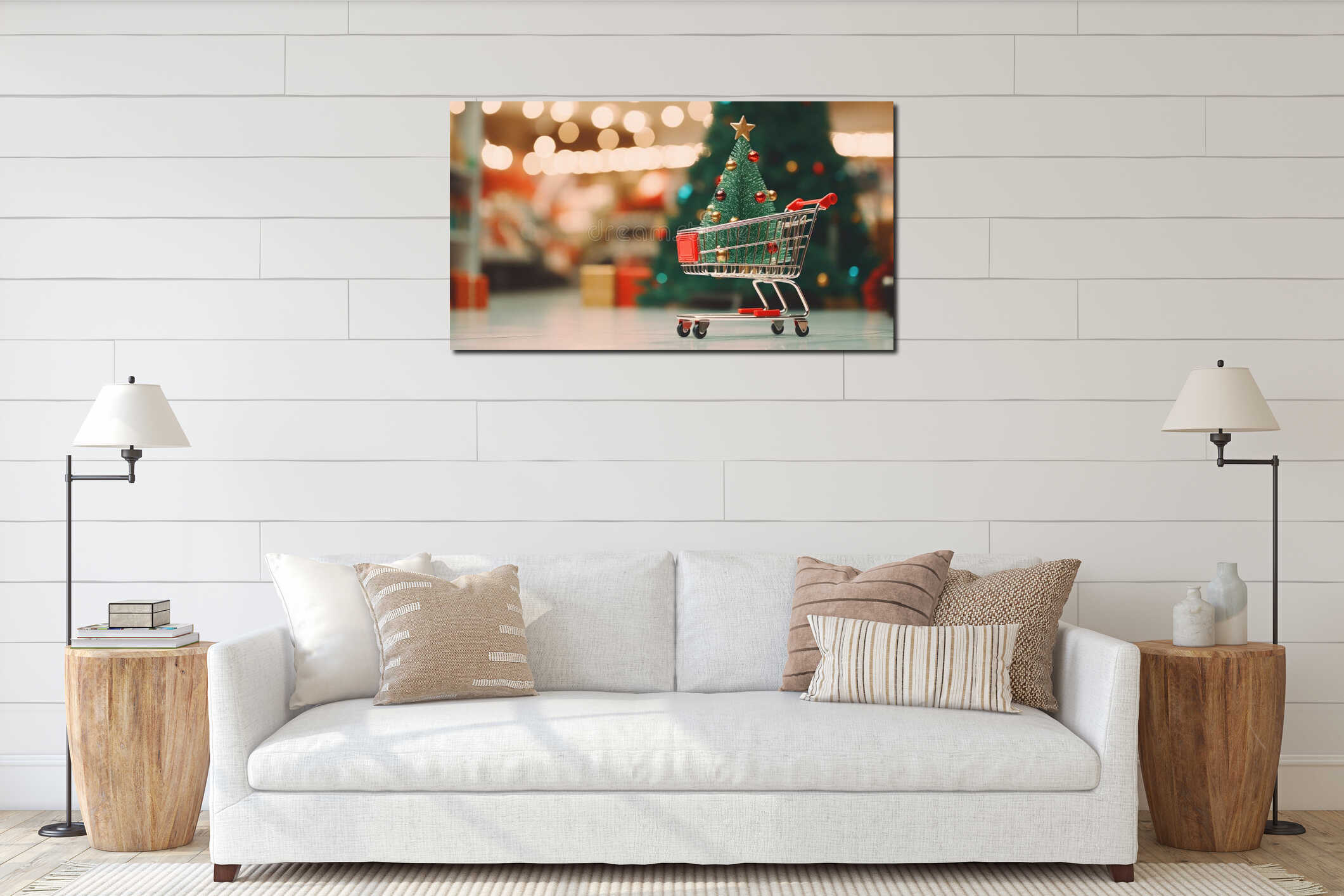 Canvas hanging interior mockup