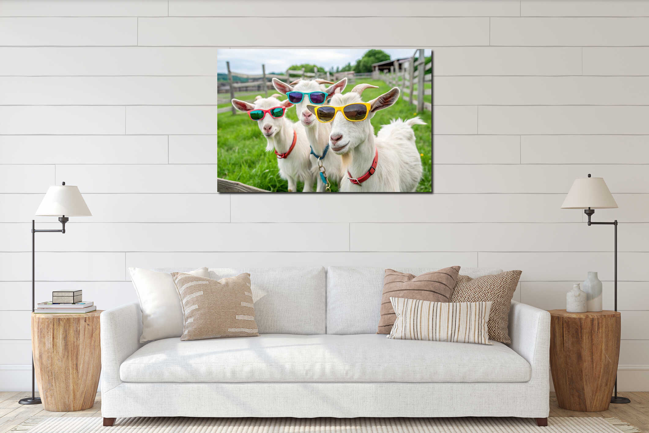 Canvas hanging interior mockup