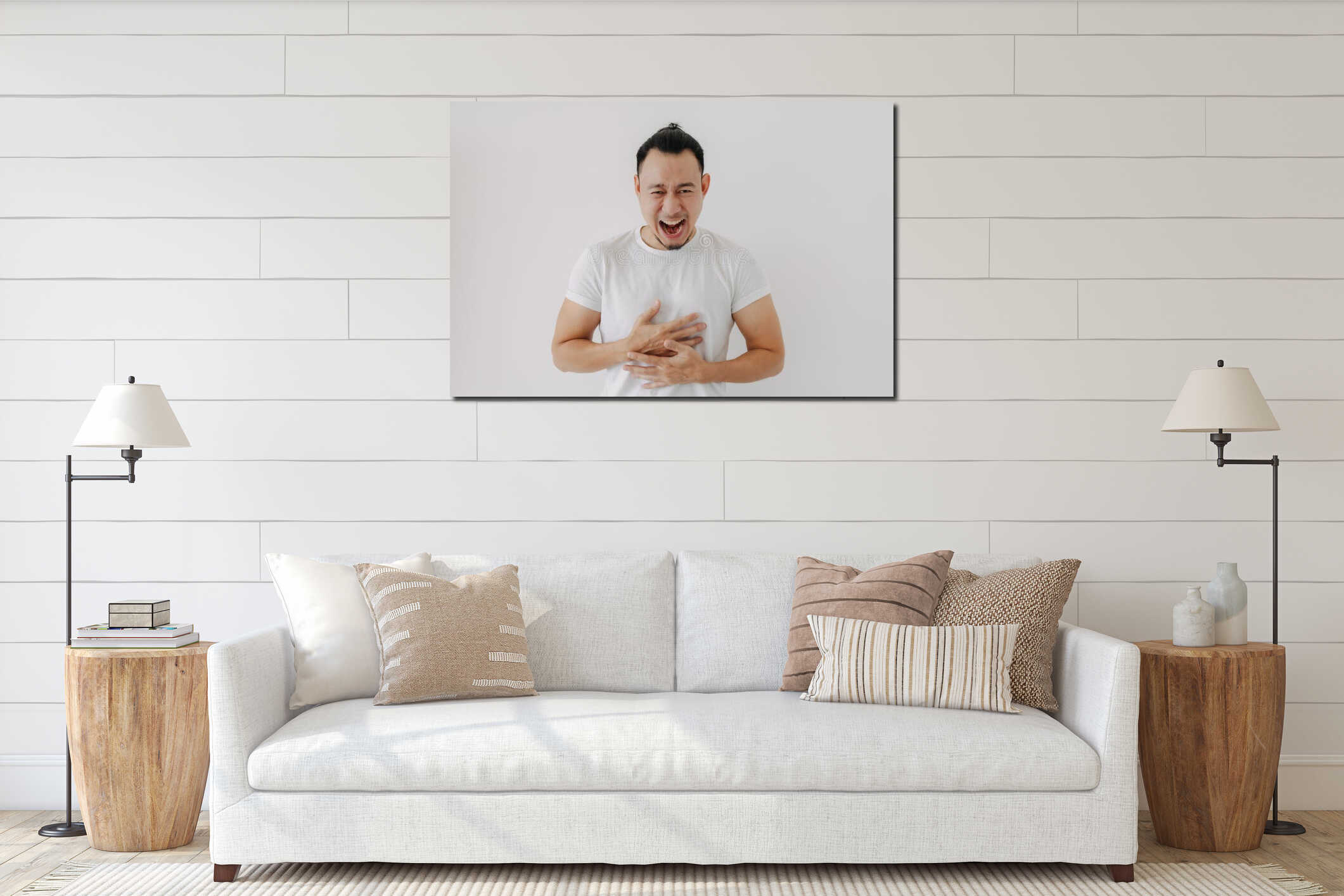 Canvas hanging interior mockup