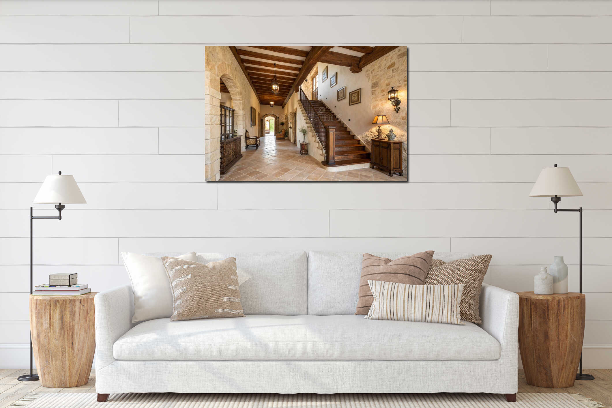 Canvas hanging interior mockup