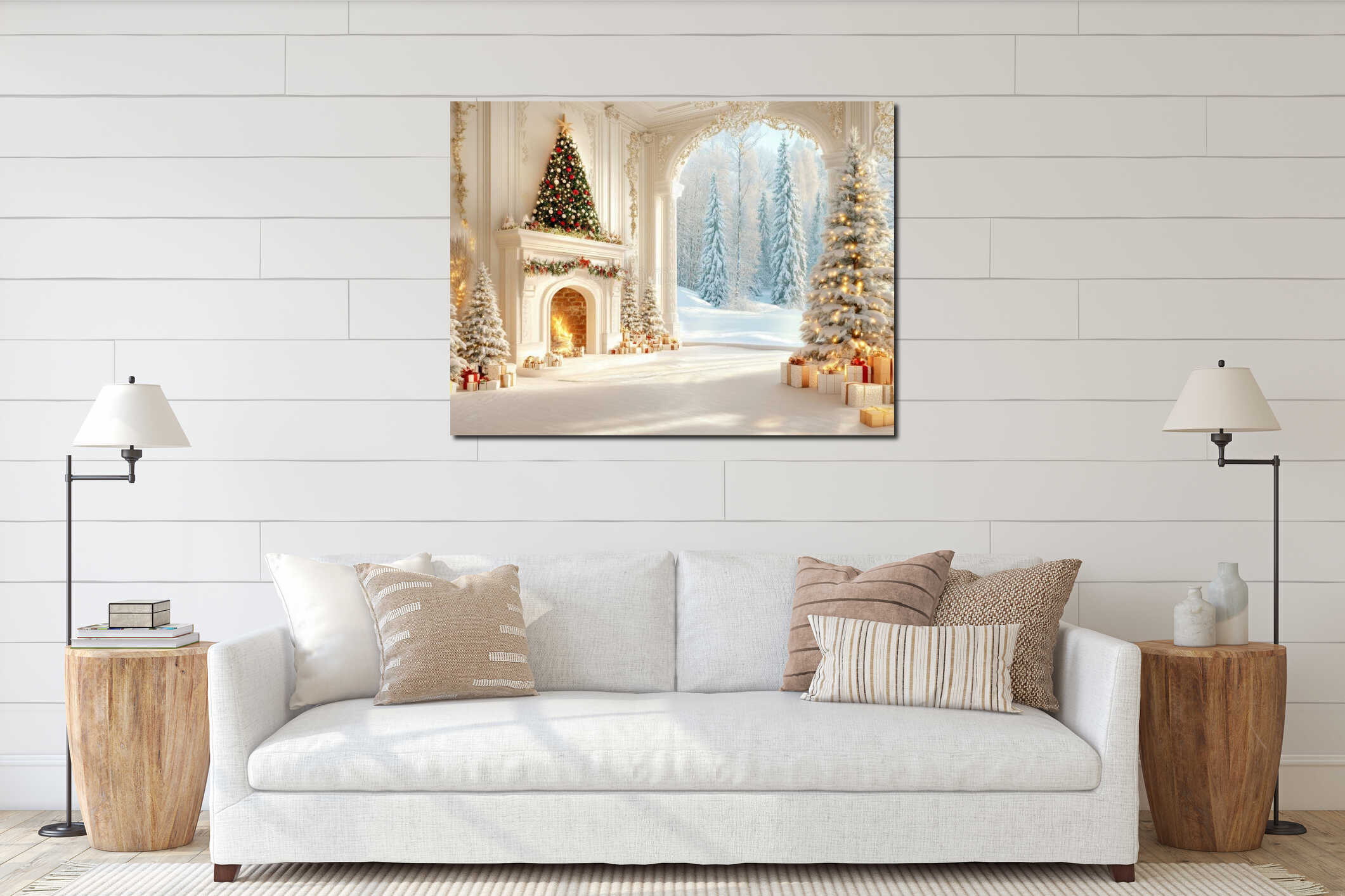 Canvas hanging interior mockup