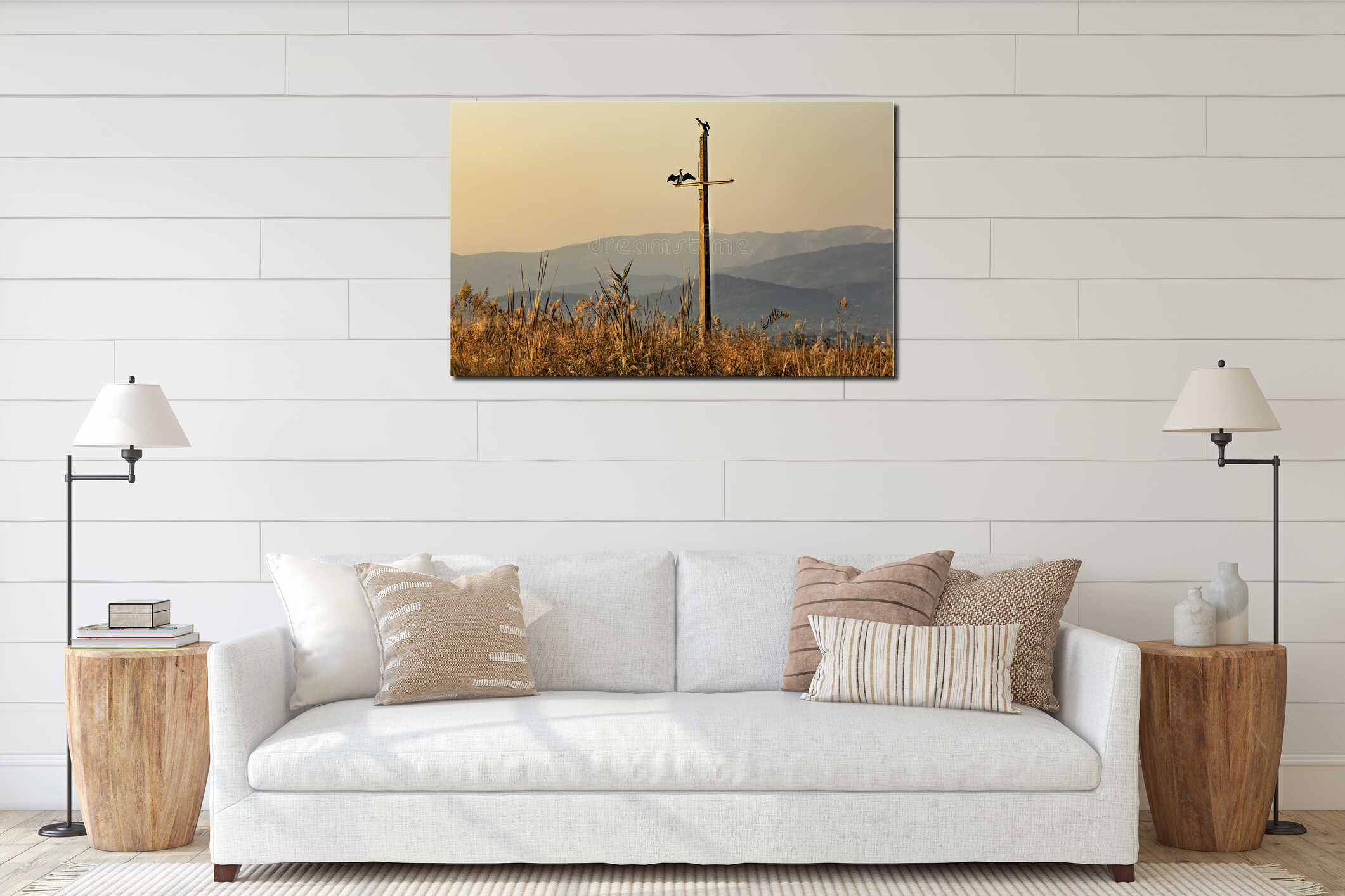 Canvas hanging interior mockup