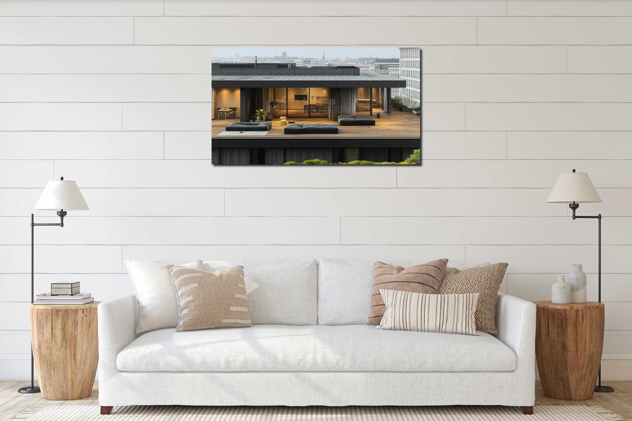 Canvas hanging interior mockup