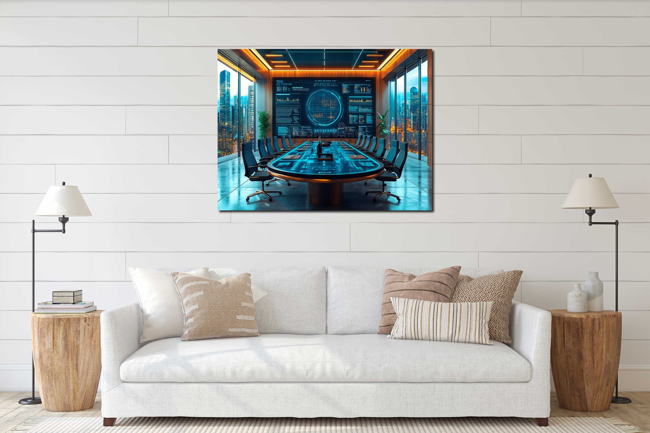 Canvas hanging interior mockup