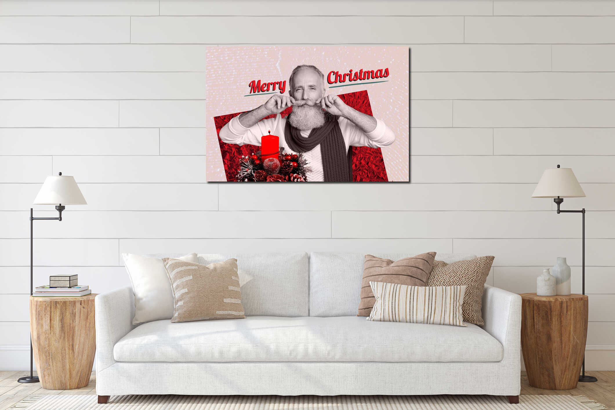 Canvas hanging interior mockup