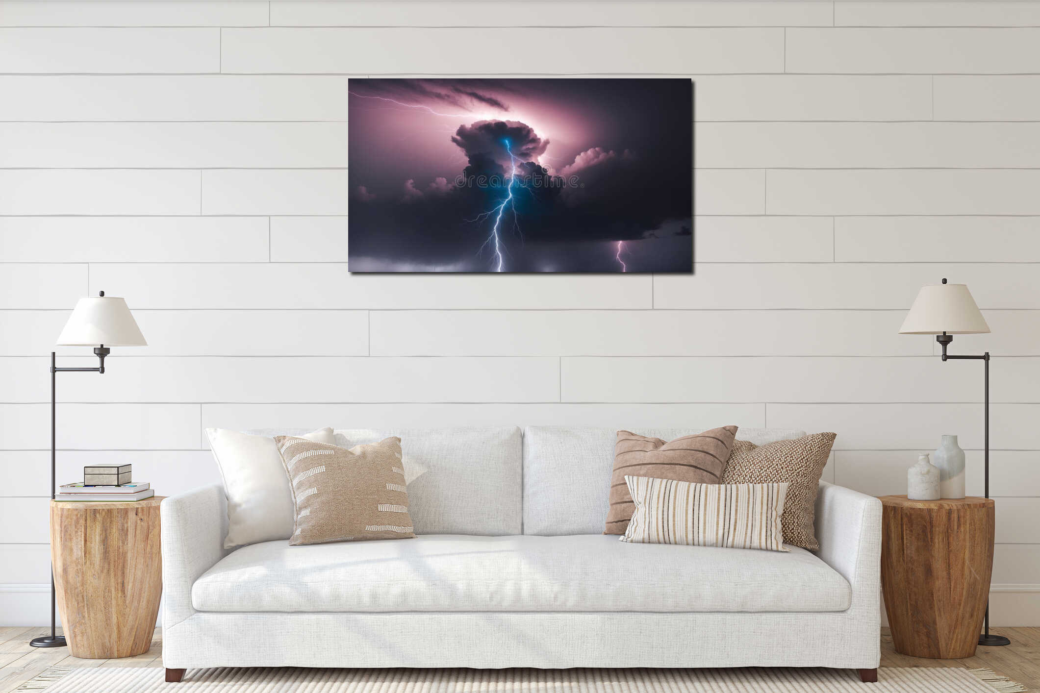 Canvas hanging interior mockup
