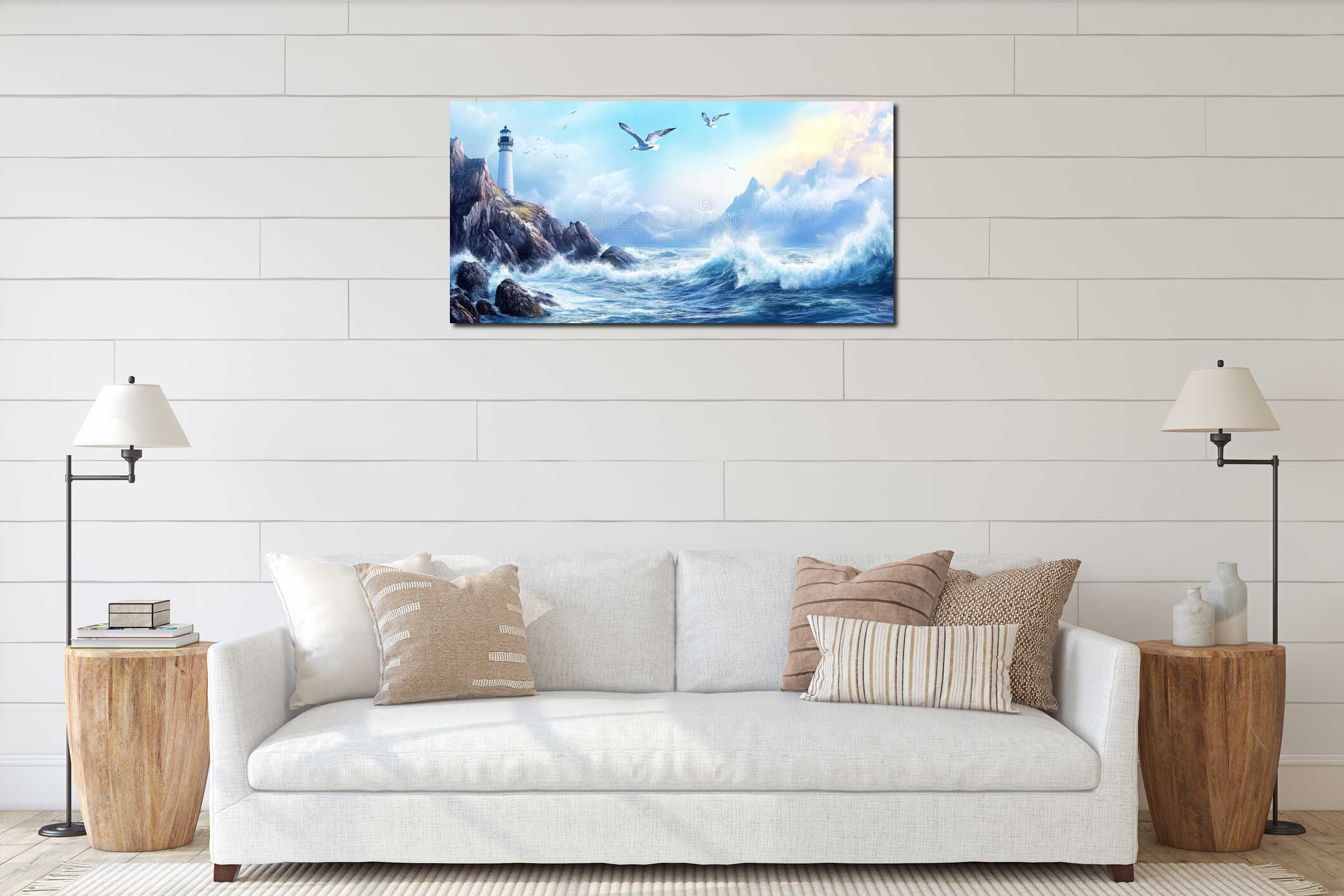Canvas hanging interior mockup